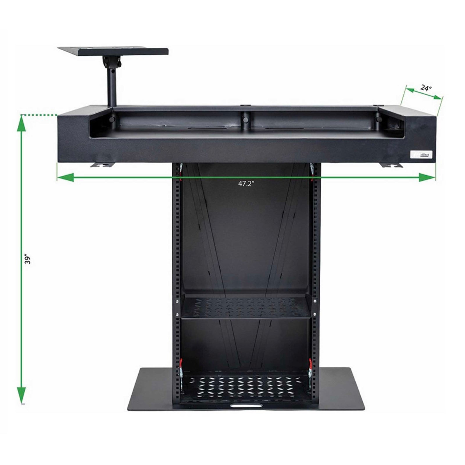 Headliner HL30000 Malibu Portable DJ Podium with Countertop and Base Column - Black