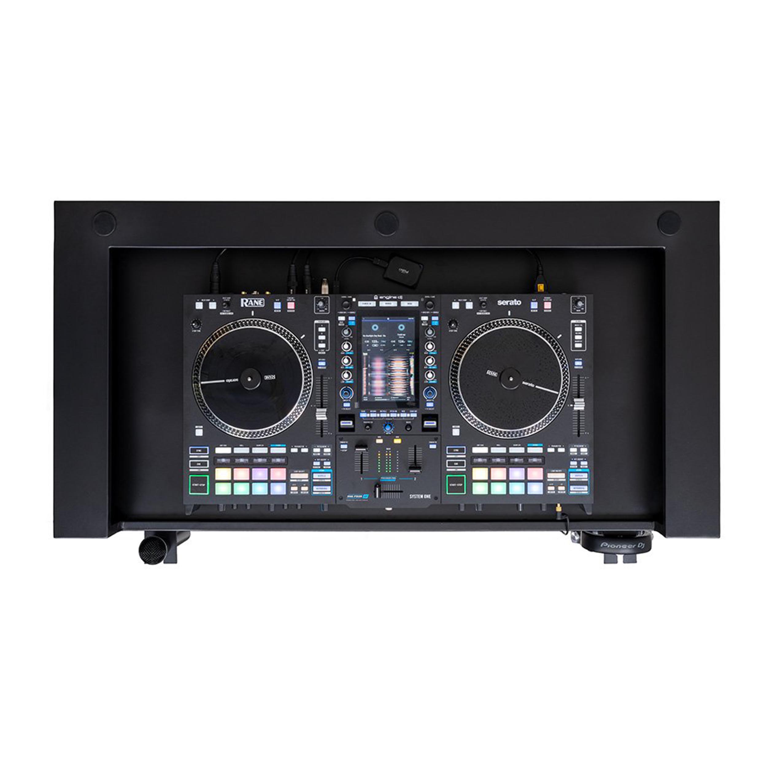 Headliner HL30000 Malibu Portable DJ Podium with Countertop and Base Column - Black