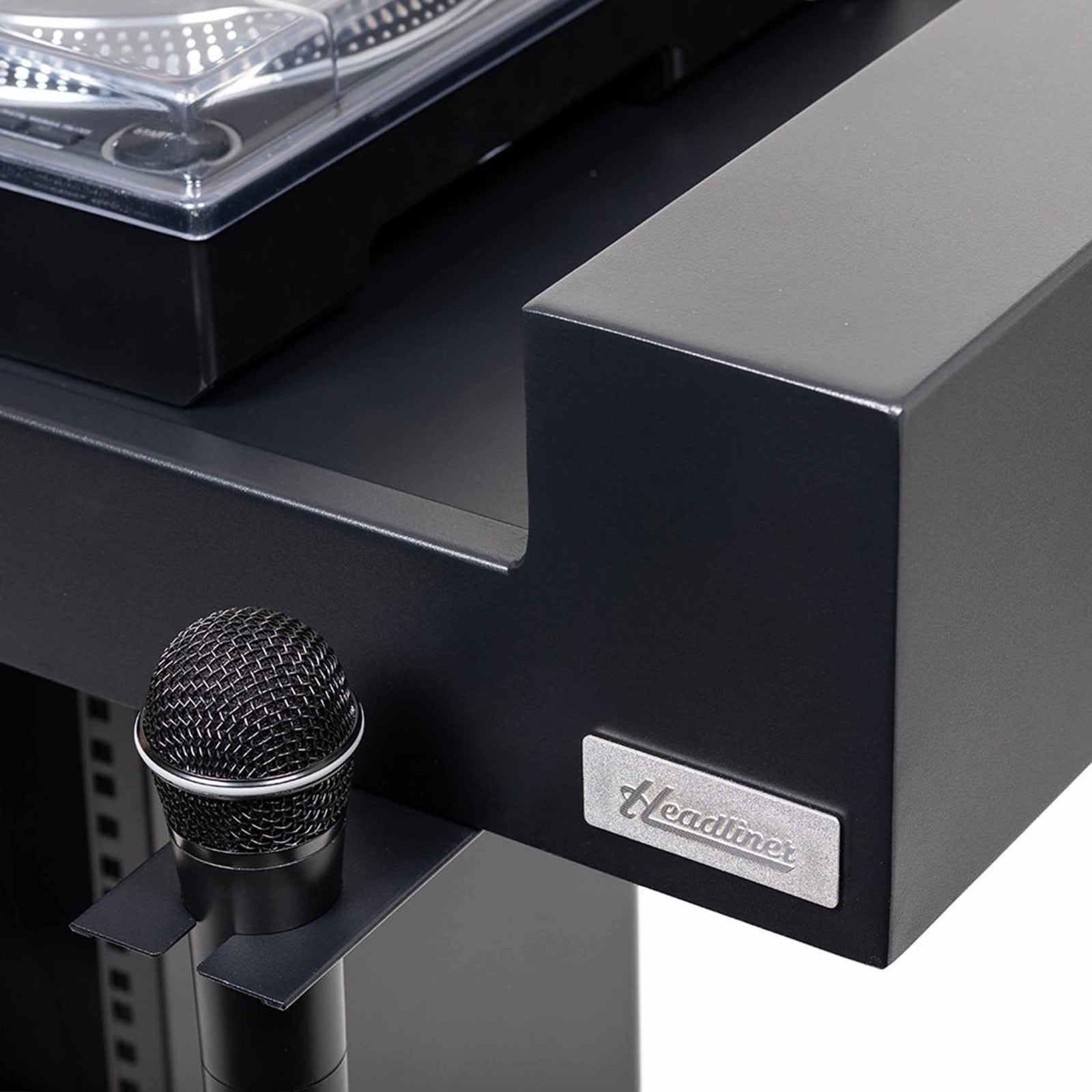 Headliner HL30000 Malibu Portable DJ Podium with Countertop and Base Column - Black