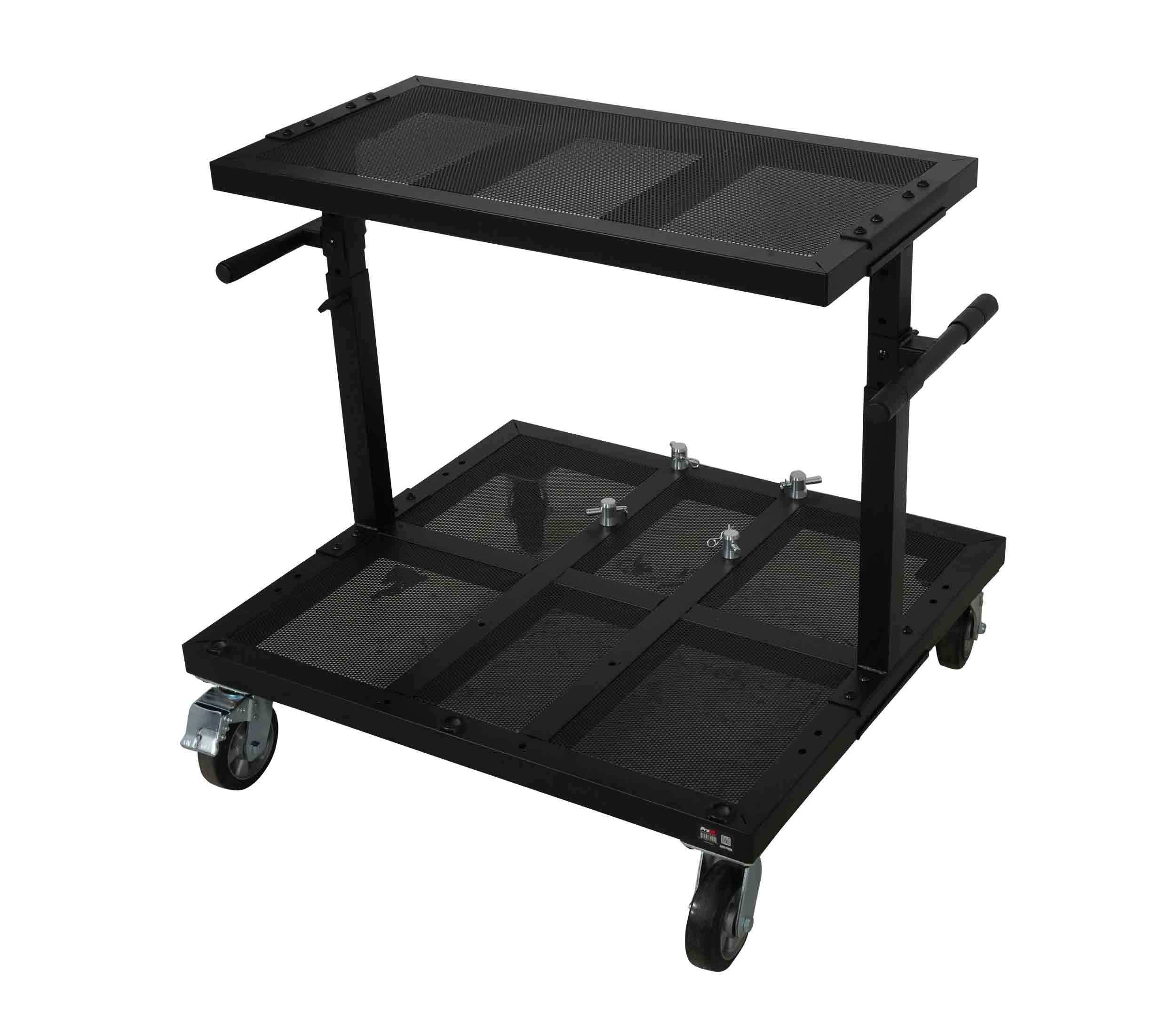 ProX X-BeatWagon Multi-Function Rolling Performance Station with Adjustable Shelf and F34 Truss Compatibility