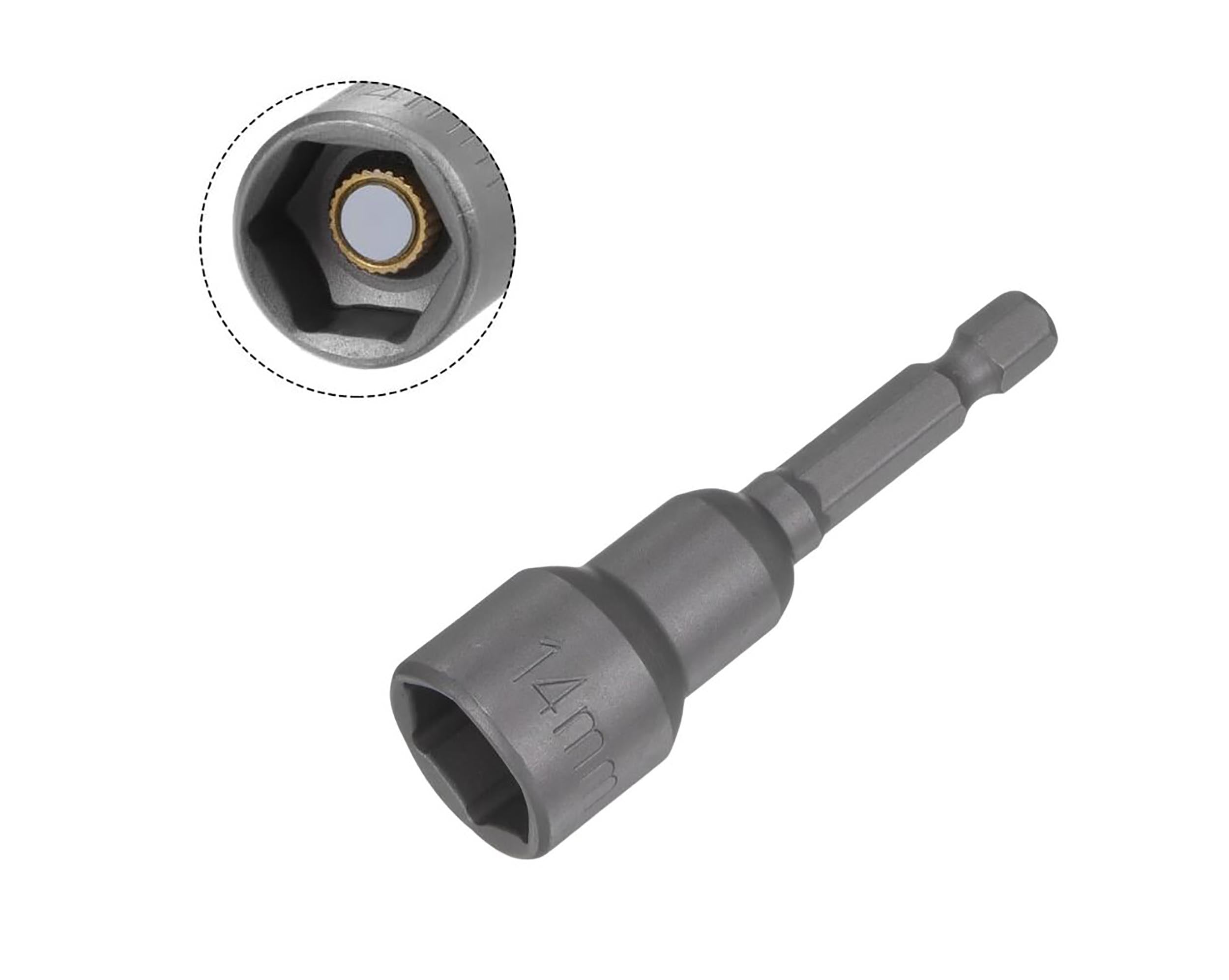 ProX X-BOLT14M10 14mm Magnetic Hex Nut Driver Socket with 1/4" Hex Shank