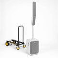 Sistema de altavoces de columna Electro-Voice EVOLVE 70 - Blanco y carrito utilitario