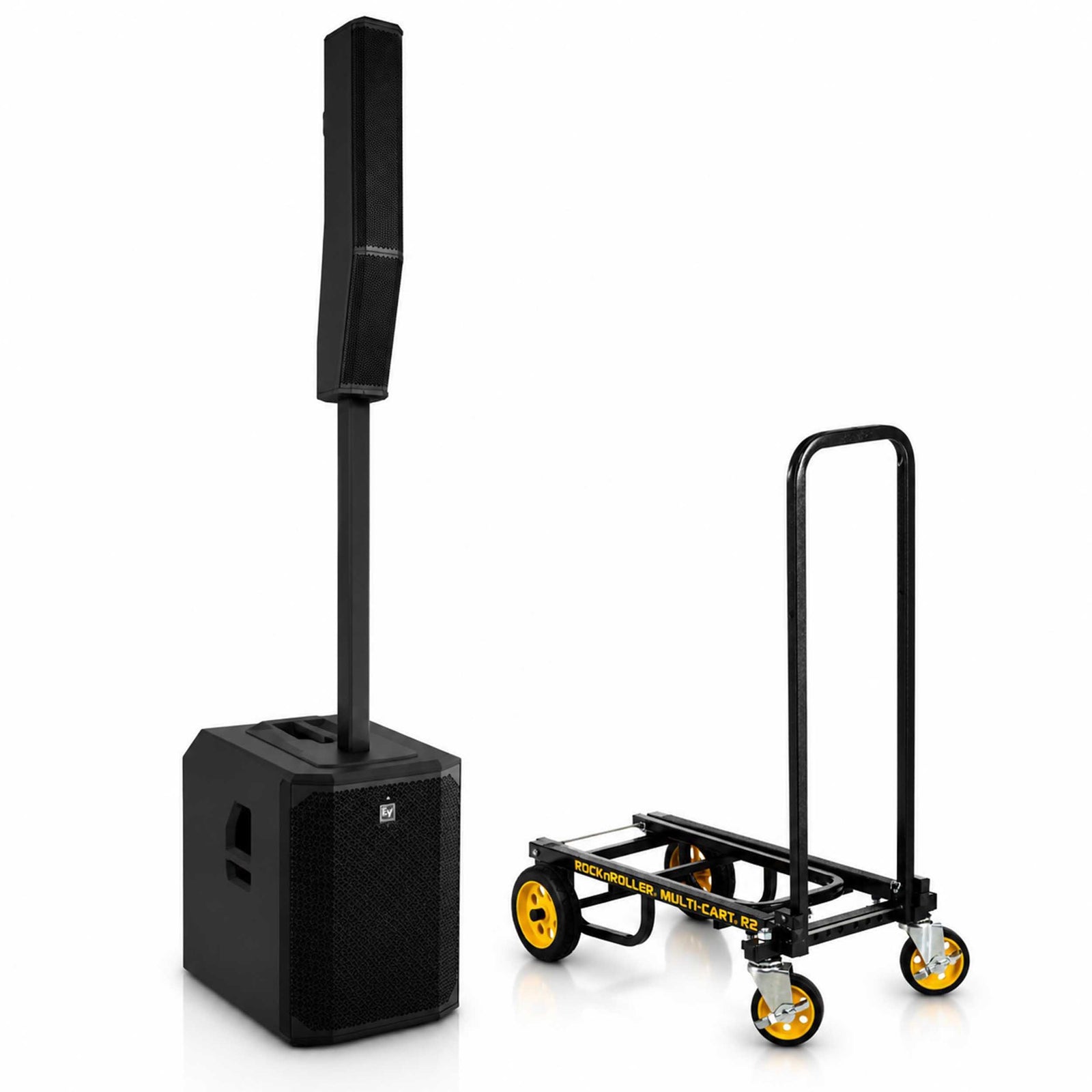 Electro-Voice EVOLVE 70 Column Speaker System - Black and Utility Cart