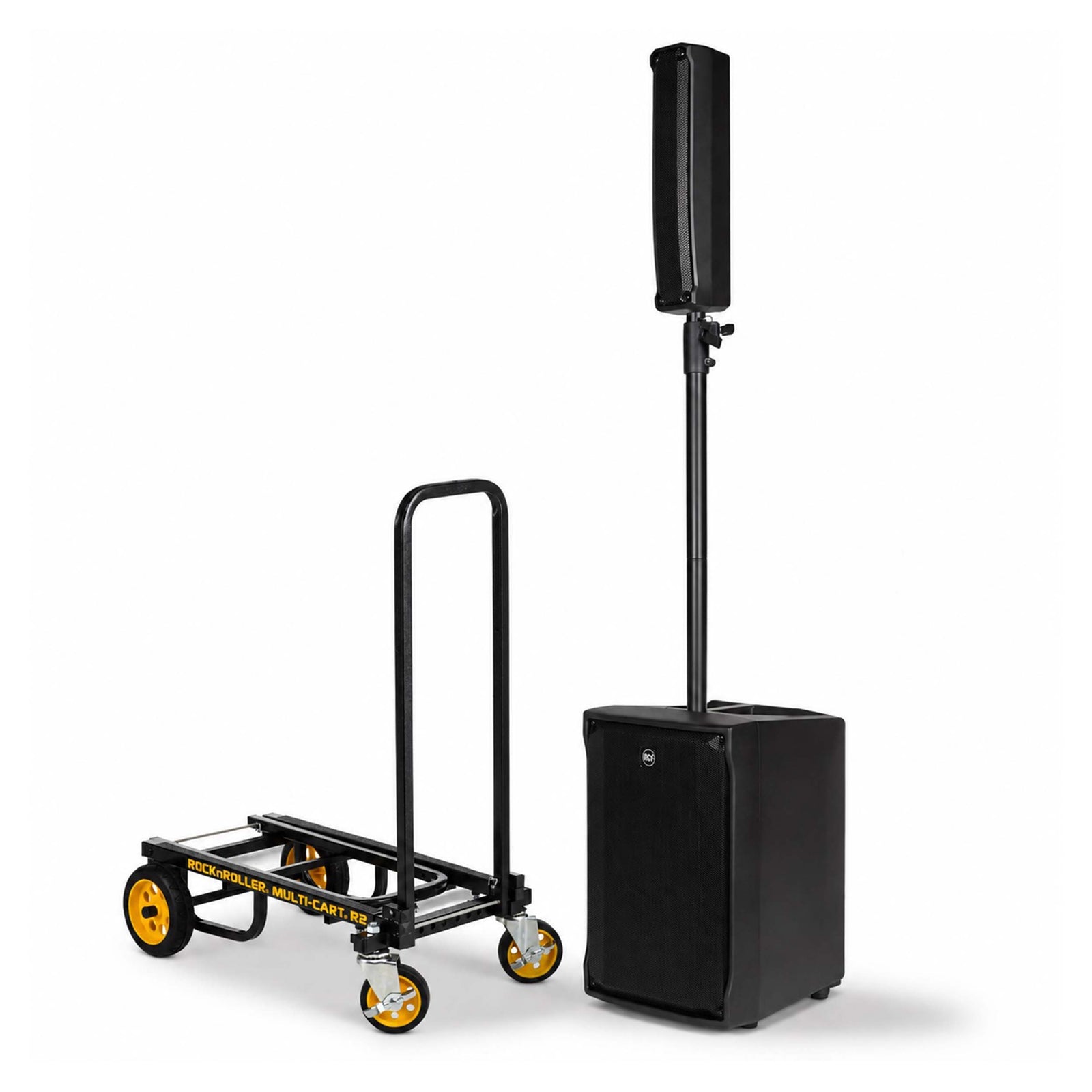 RCF EVOX-J8 Composite PA System in Black with Rock N Roller MultiCart