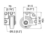 ProX X-PEW8675-HD Penn-Elcom 3 Heavy-Duty Zinc Side Corner Caster with Blue Wheel