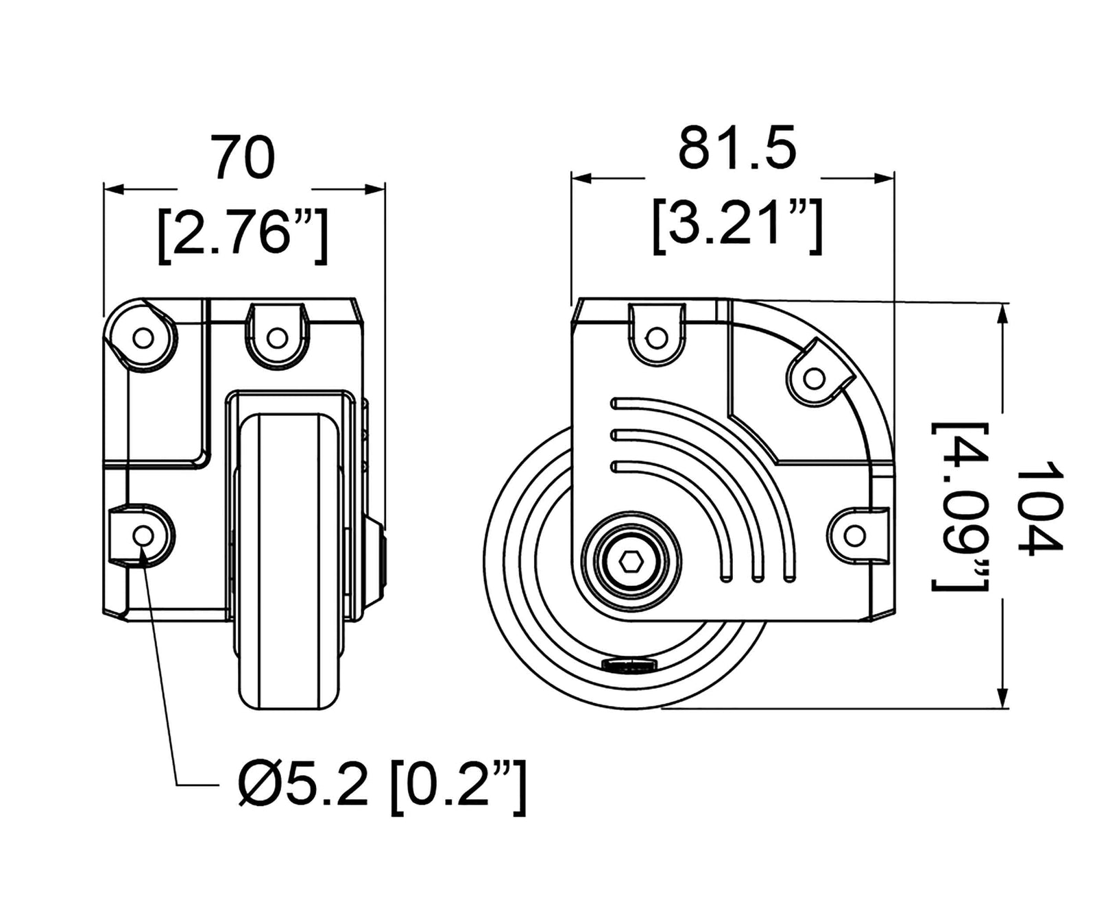 ProX X-PEW8675-HD Penn-Elcom 3 Heavy-Duty Zinc Side Corner Caster with Blue Wheel