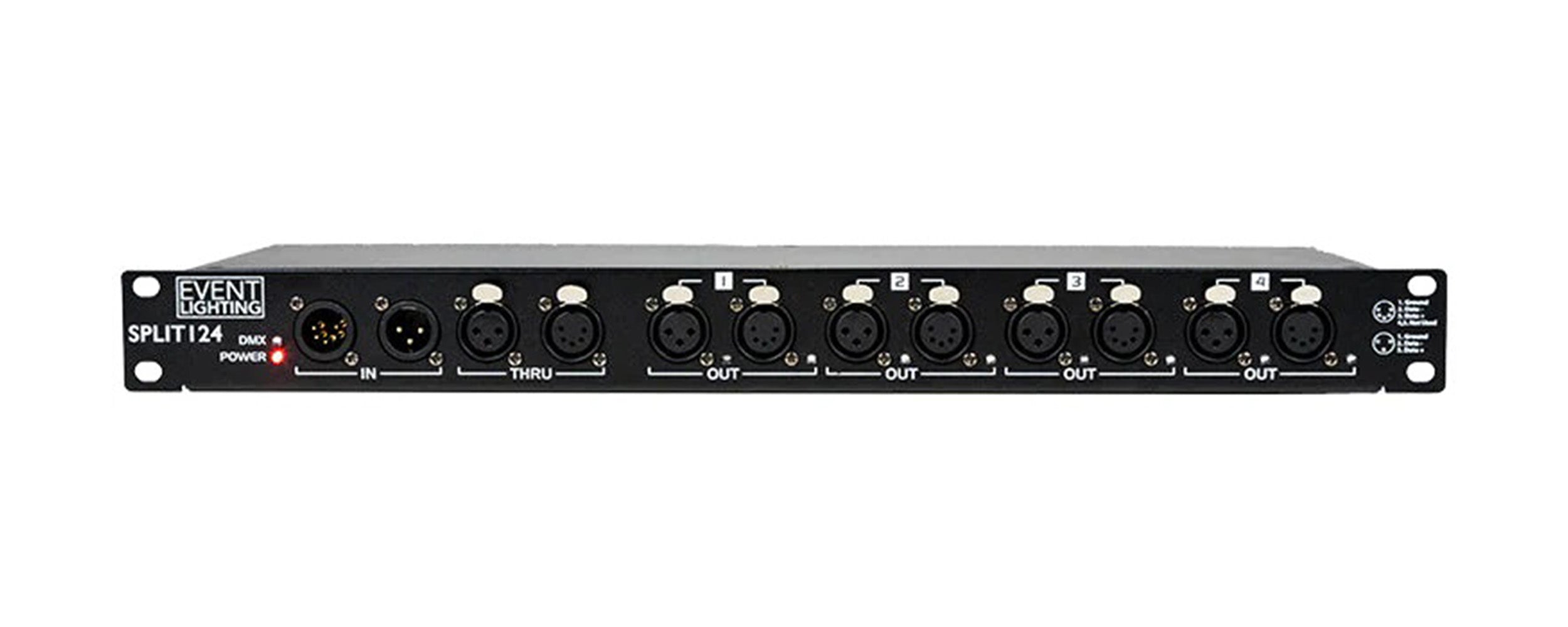 Antari Event Lighting SPLIT124 4-Way Rackmount DMX512 Splitter with Optical Isolation