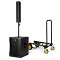 Système de sonorisation portable compact actif RCF EVOX-12-SYSTEM - Noir et chariot utilitaire