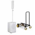 RCF EVOX J8 W Composite Active Portable PA System - White and Utility Cart