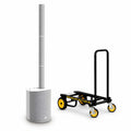 LD Systems MAUI 5 W, Ultra-Portable Column PA System - White and Utility Cart