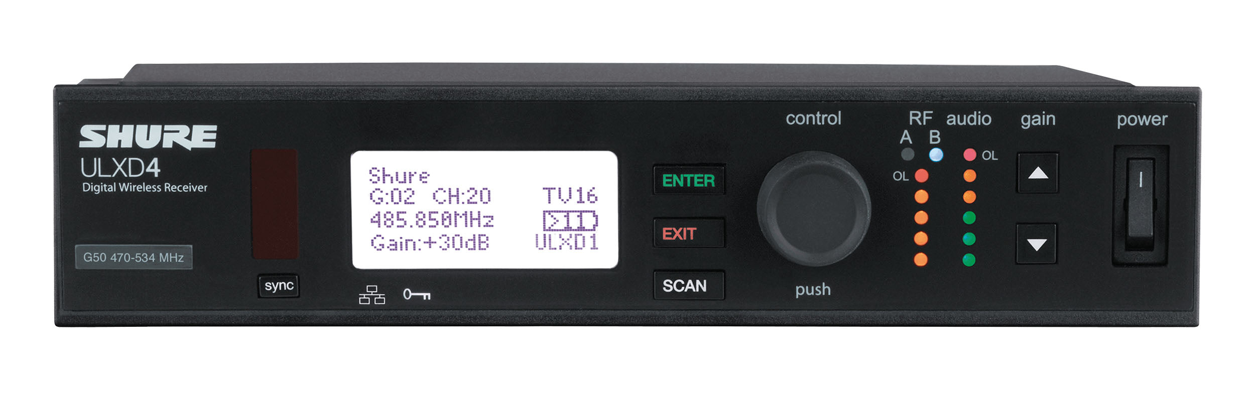 B-Stock: Shure ULXD4-H50, Single-Channel Digital Wireless Receiver - H50 (534-598 MHz)