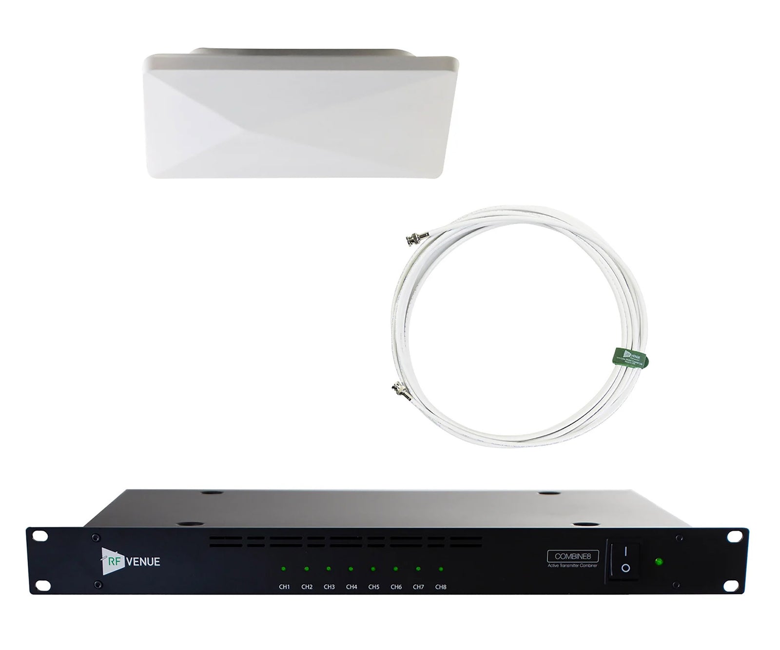 RF Venue COMB8CP-ARC 8 Channel In-Ear Monitor Upgrade Pack with White CP Architectural Antenna