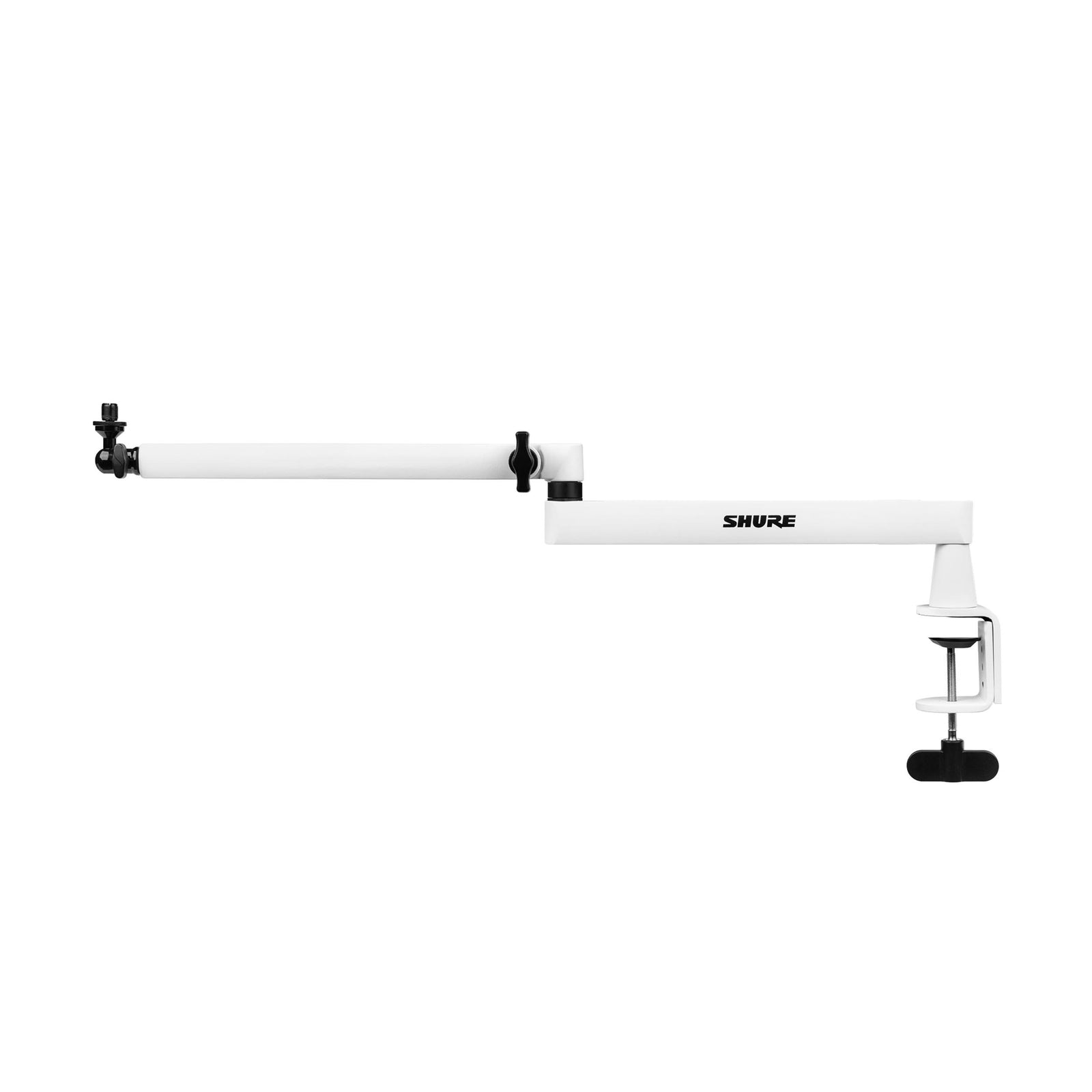 Shure by Gator SH-BROADCAST2-W, Low-Profile Desktop Microphone Boom Stand - White