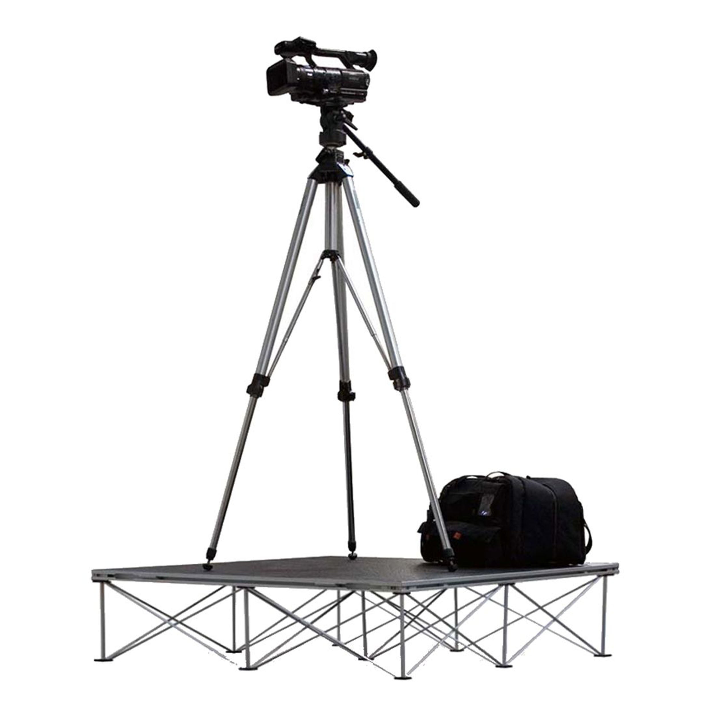 IntelliStage IS1CAMERA8C, 4FT x 4FT Camera Platform with 8-inch Riser - Gray Carpet Finish