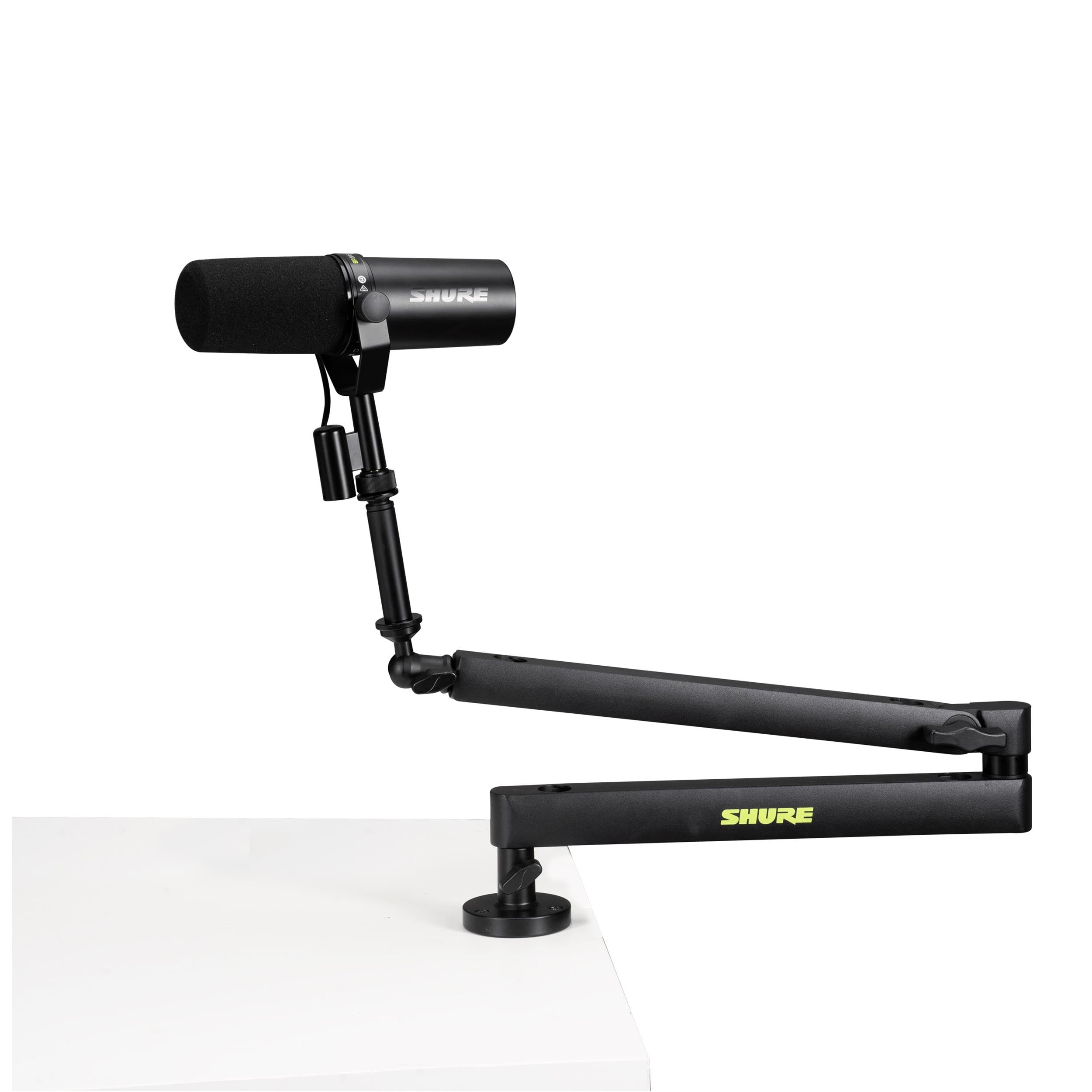 Shure by Gator SH-BROADCAST2 Low-Profile Articulating Desktop Microphone Boom Arm – Black