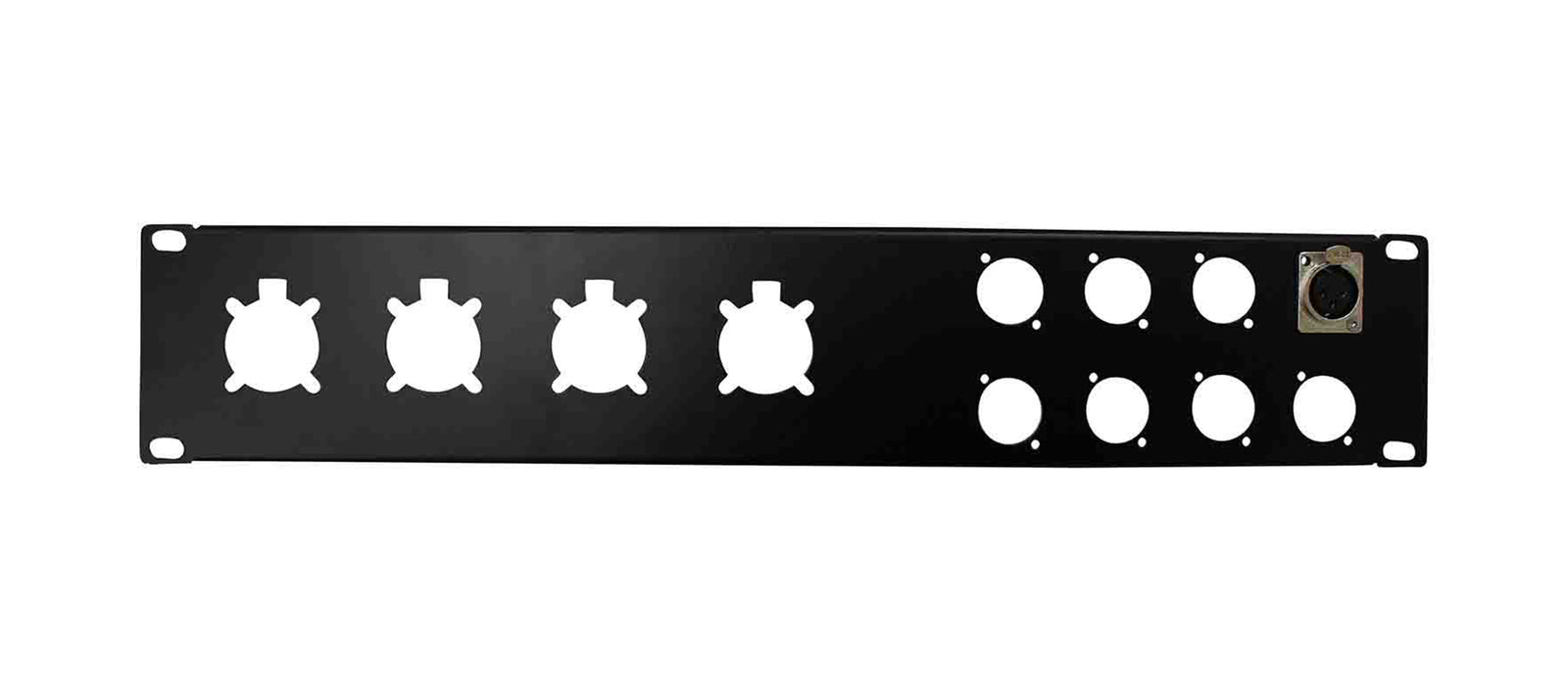 ProX T-P2-4X8 Panel de Conexión de Rack 2U para 8 Conectores XLR Serie D y NL4/NAC3