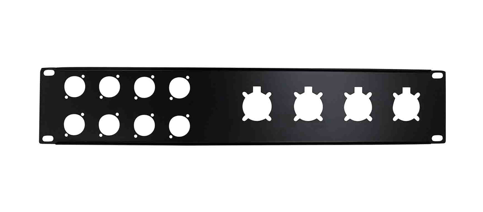 ProX T-P2-4X8 Panel de Conexión de Rack 2U para 8 Conectores XLR Serie D y NL4/NAC3