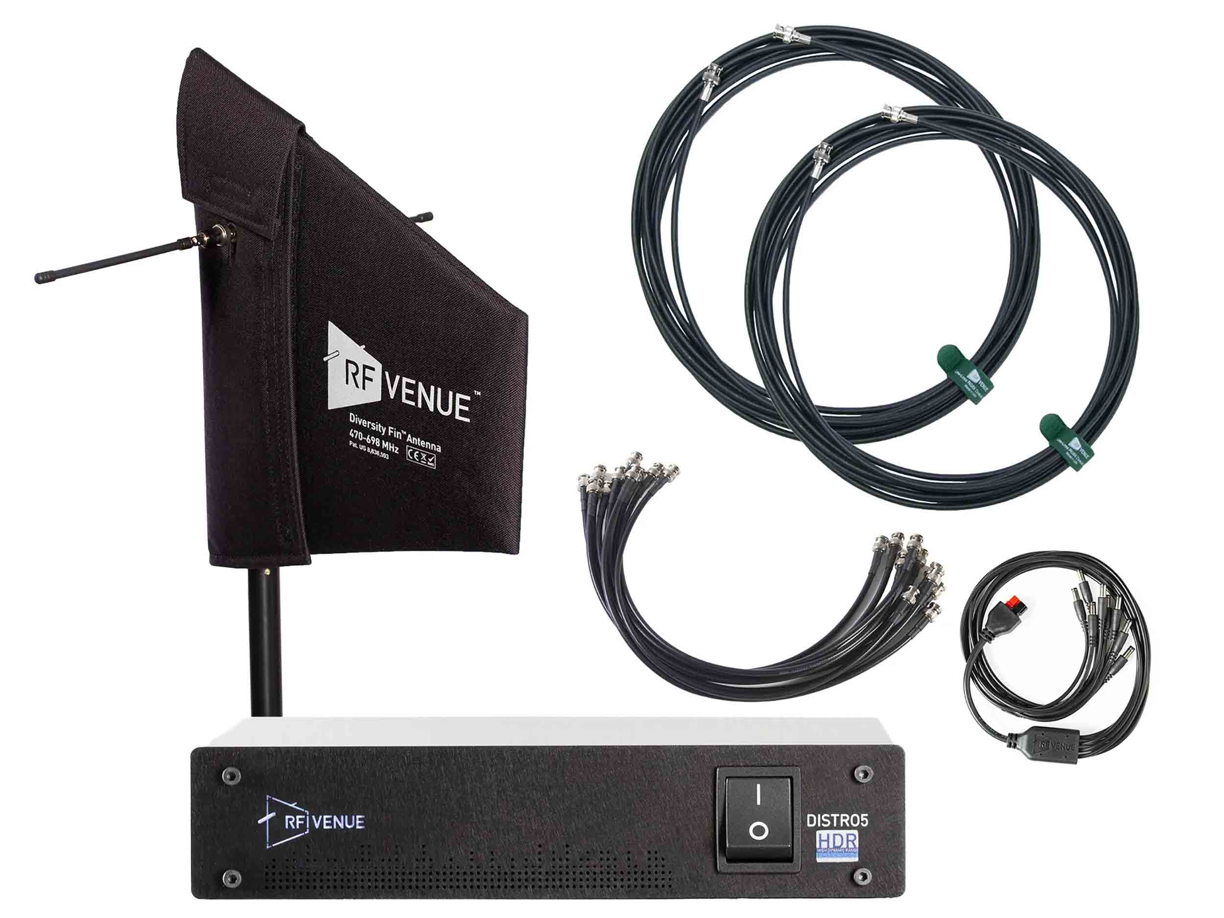 RF Venue DFIND5 5-Channel Wireless Mic Upgrade Pack with Diversity Fin Antenna