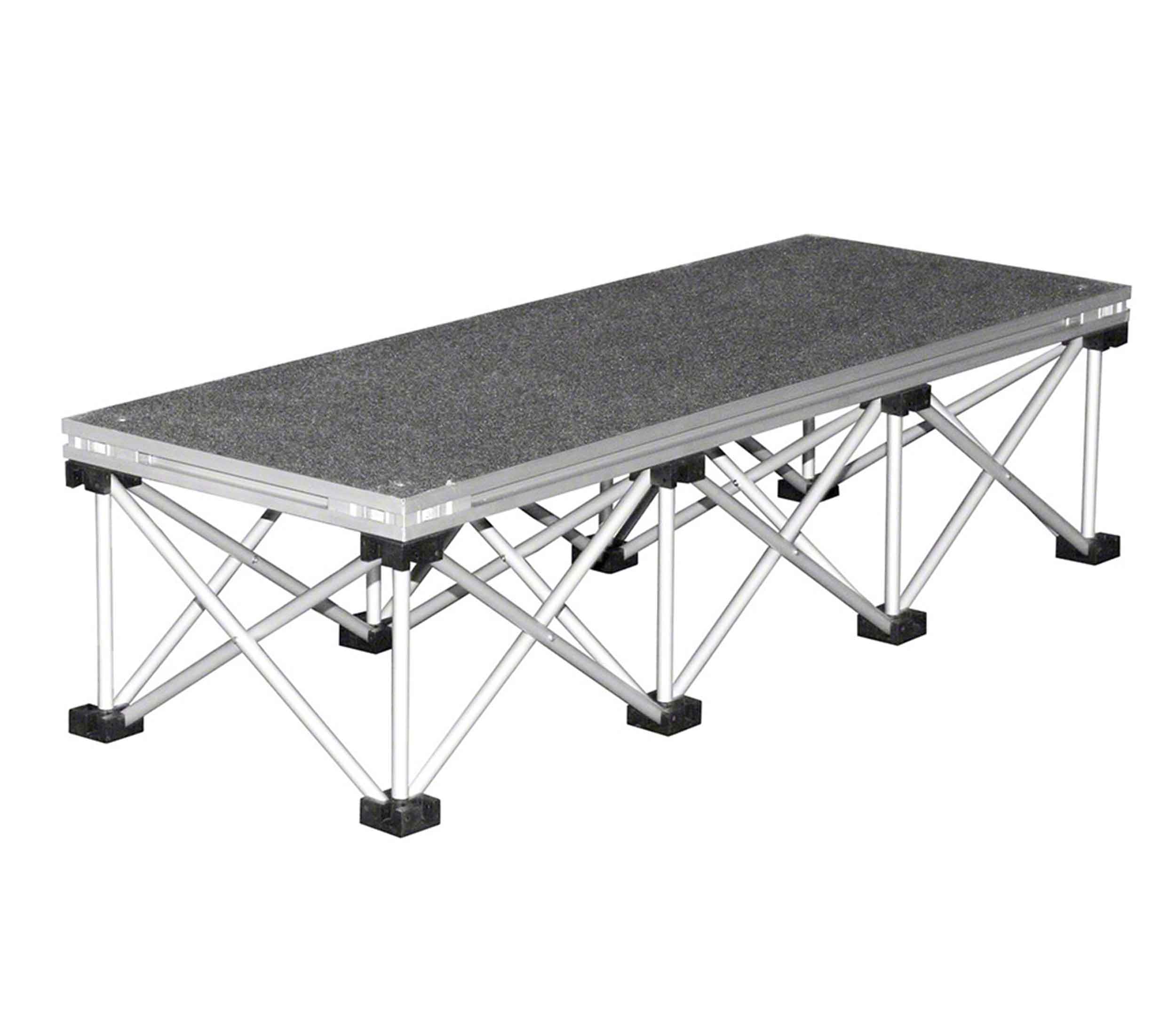 IntelliStage IS3STEP16C, 3-ft Wide Carpeted Step Package for 16-Inch High Stages - Gray Carpet Finish