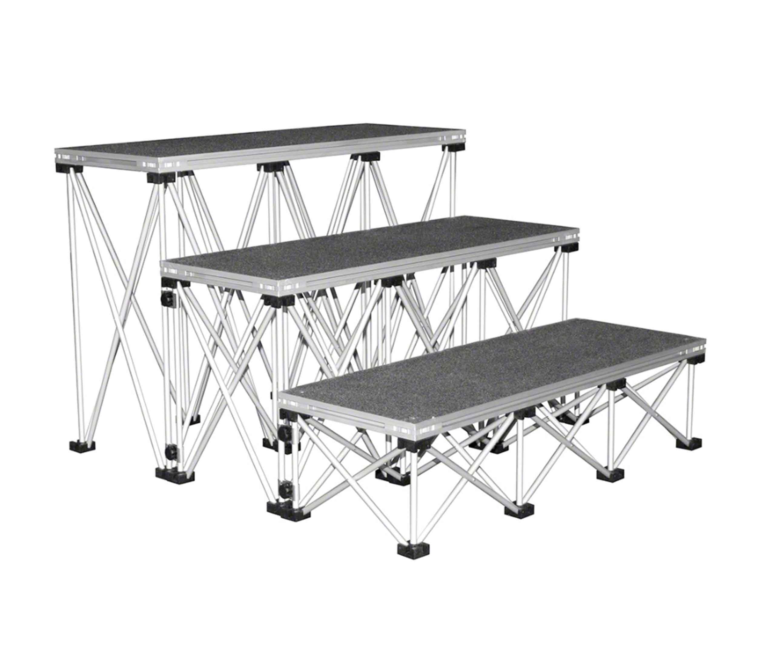 IntelliStage IS3STEP32C, 3 ft Wide Step Package for 32-Inch High Stages - Carpet Finish