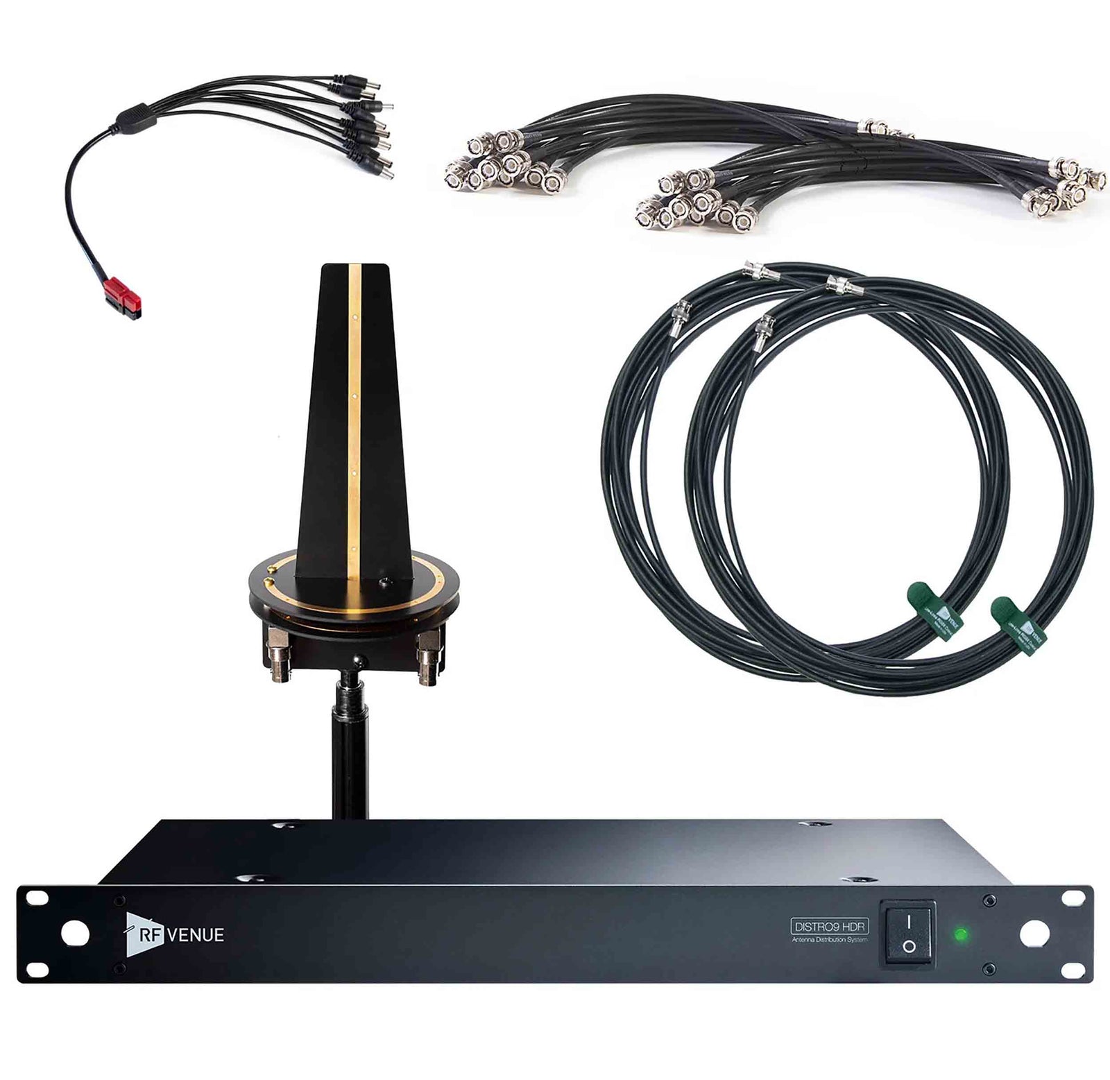 RF Venue D-OMNID9 DISTRO9 HDR 9-Channel Wireless Mic Upgrade Pack with Diversity Omni Antenna