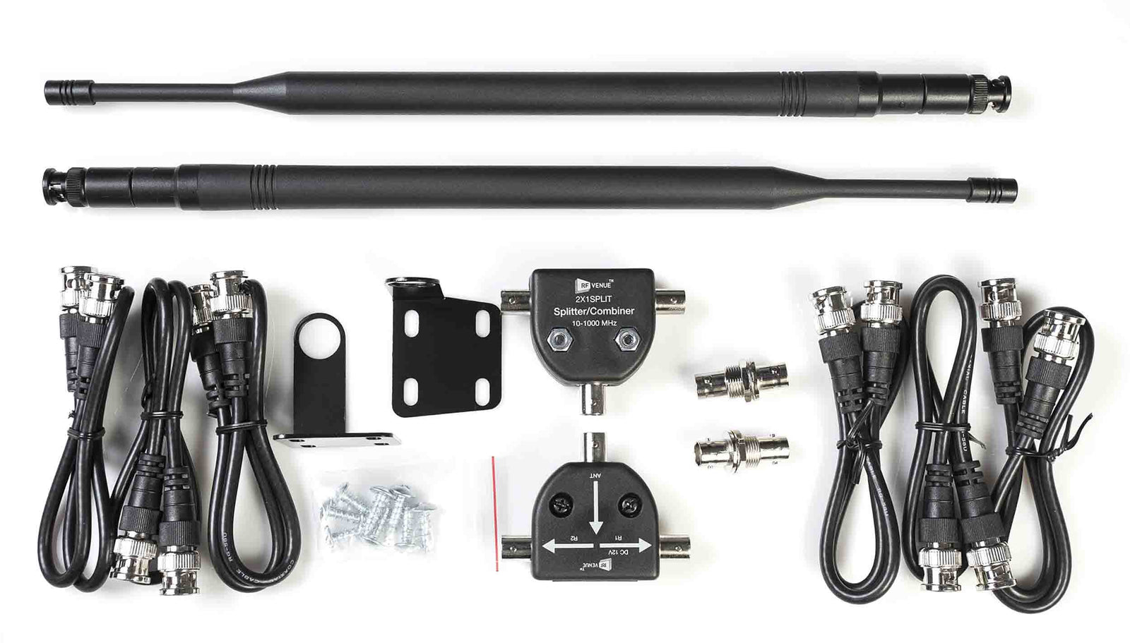 RF Venue 2-Channel UHF Remote Antenna Kit with 1/2-Wave Antennas and Splitters