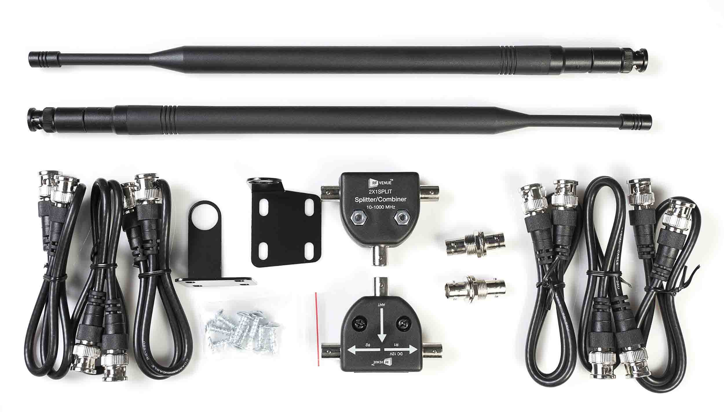 RF Venue 2-Channel UHF Remote Antenna Kit with 1/2-Wave Antennas and Splitters