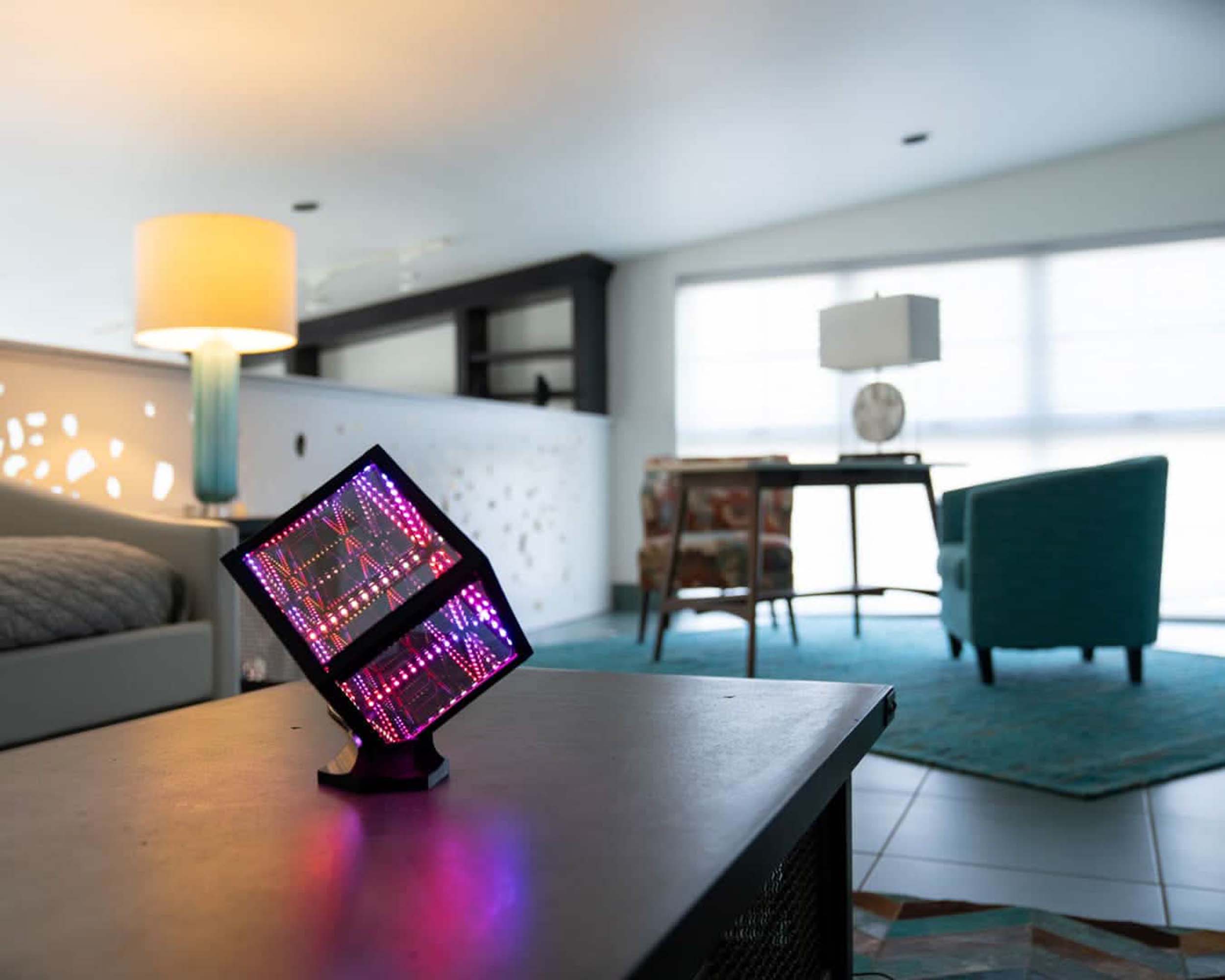 Hyperspace Lighting HYPERCUBE NANO Infinity Mirror LED Art with App Control and Sound Reactive Effects