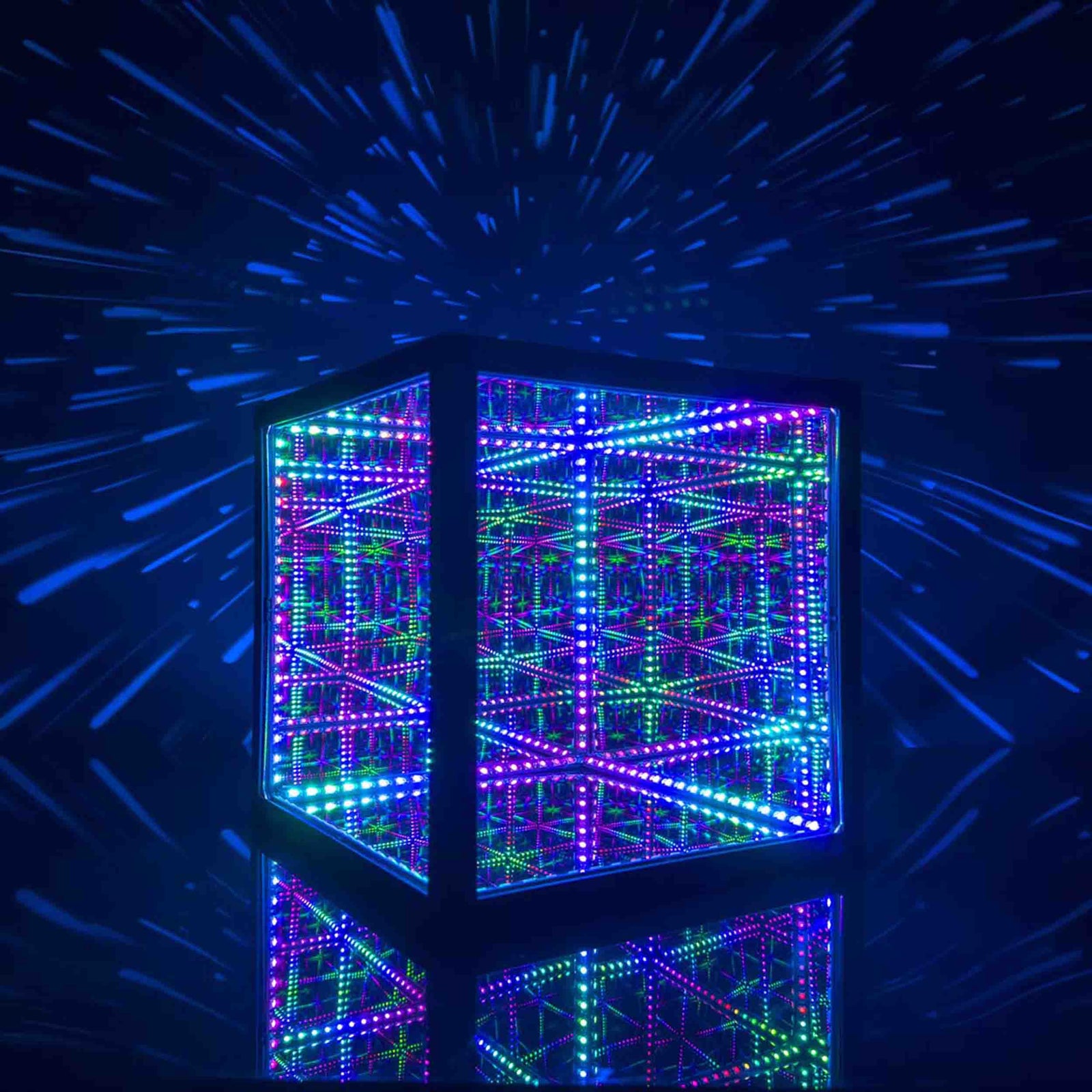 Hyperspace Lighting HYPERCUBE10 Infinity Mirror LED Art with App Control and Sound Reactive Effects
