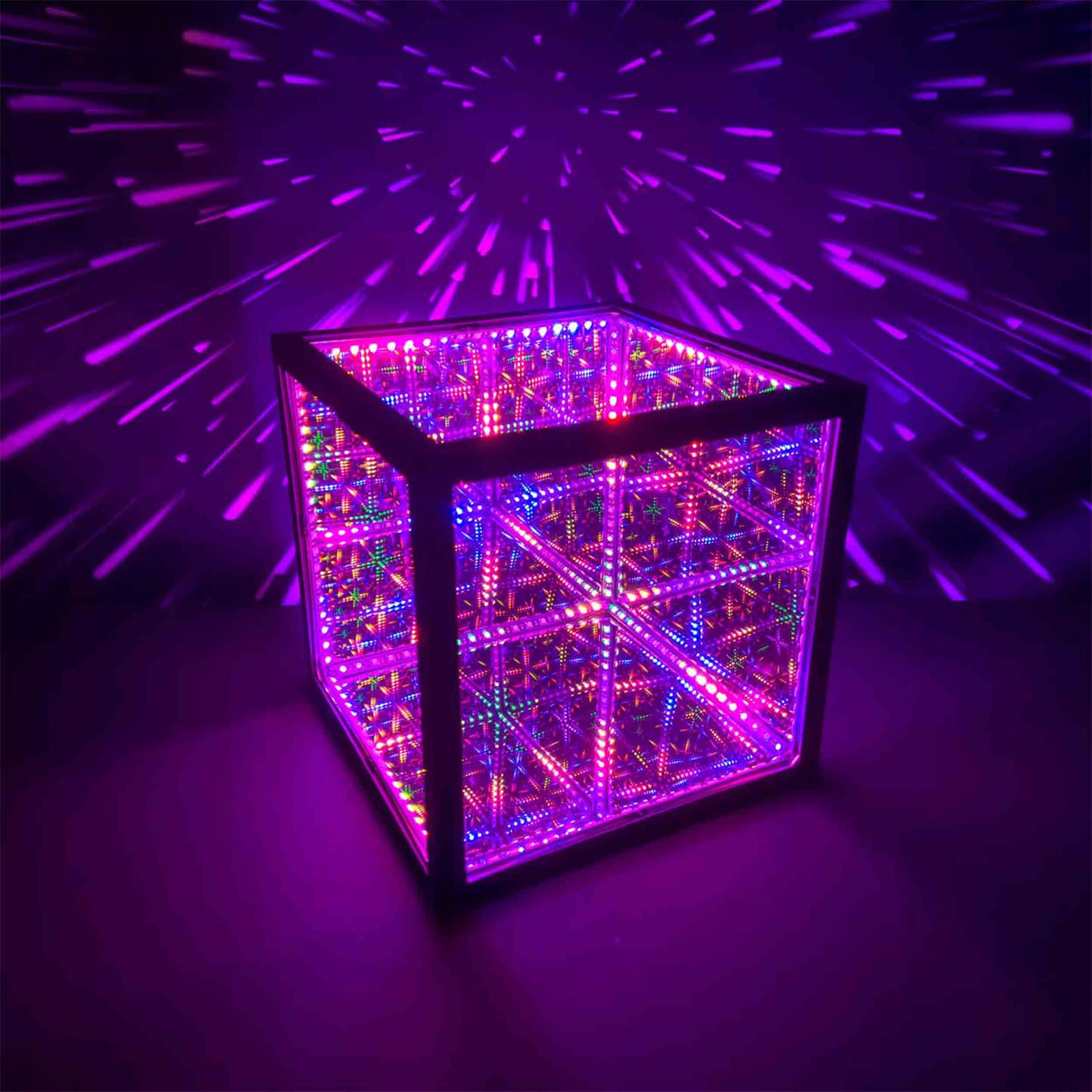 Hyperspace Lighting HYPERCUBE10 Infinity Mirror LED Art with App Control and Sound Reactive Effects