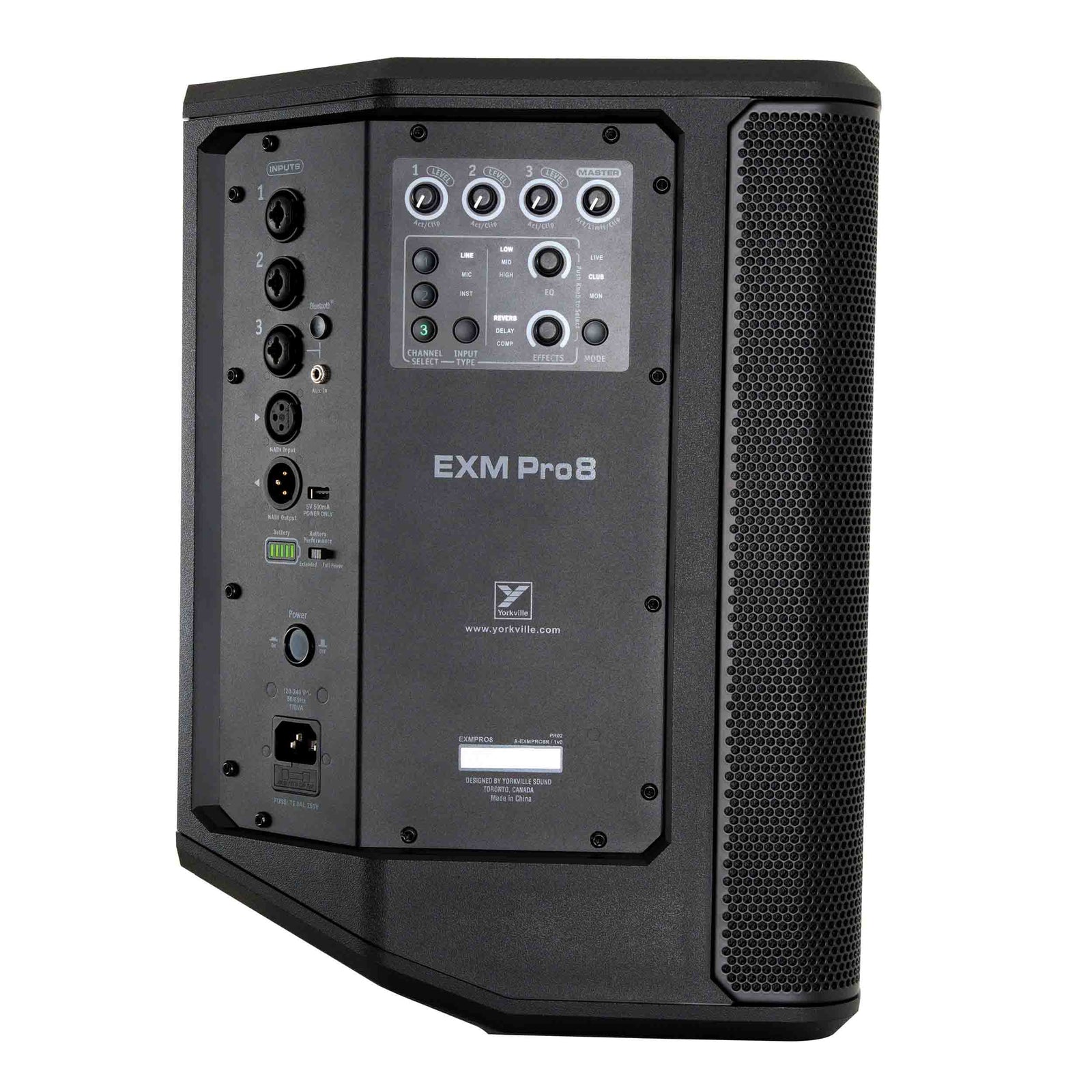 Yorkville Sound EXM PRO8 400W Battery-Powered Portable PA Speaker with Bluetooth and 3-Channel Mixer