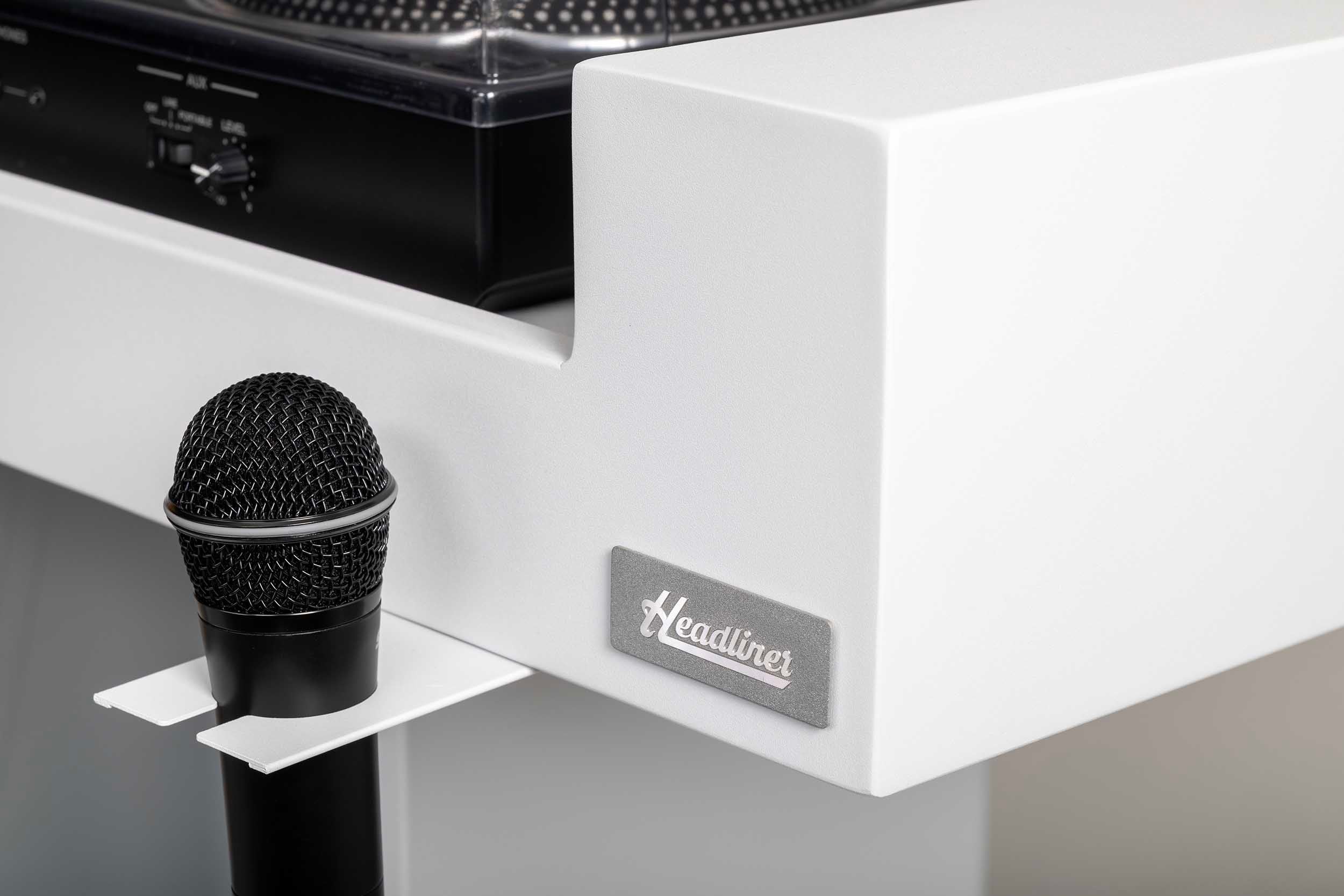 B-Stock: Headliner HL30001 Malibu Portable DJ Podium with Countertop and Base Column - White