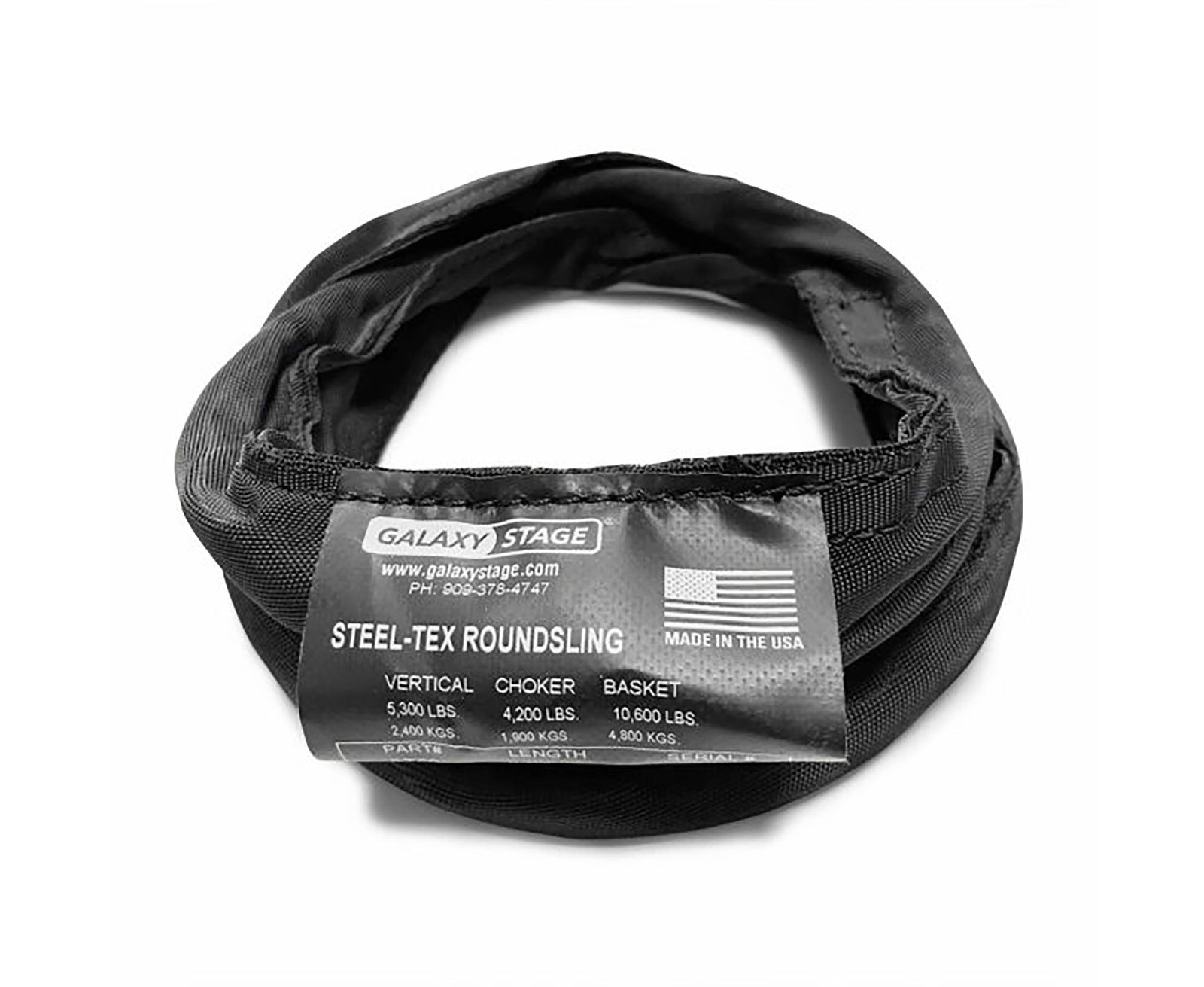 Galaxy Stage GS-ST60X3 Round Spanset Sling with Steel Cable with Rigging Support Sling - 3 Ft