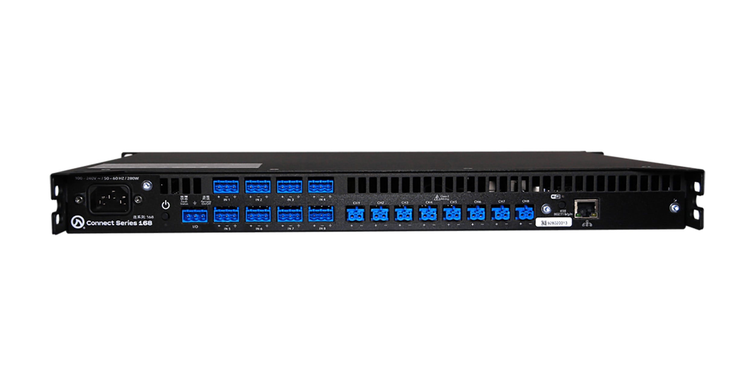 LEA Professional CS168 8-Channel Connect Series Power Amplifier with DSP and 160 watts per Channel
