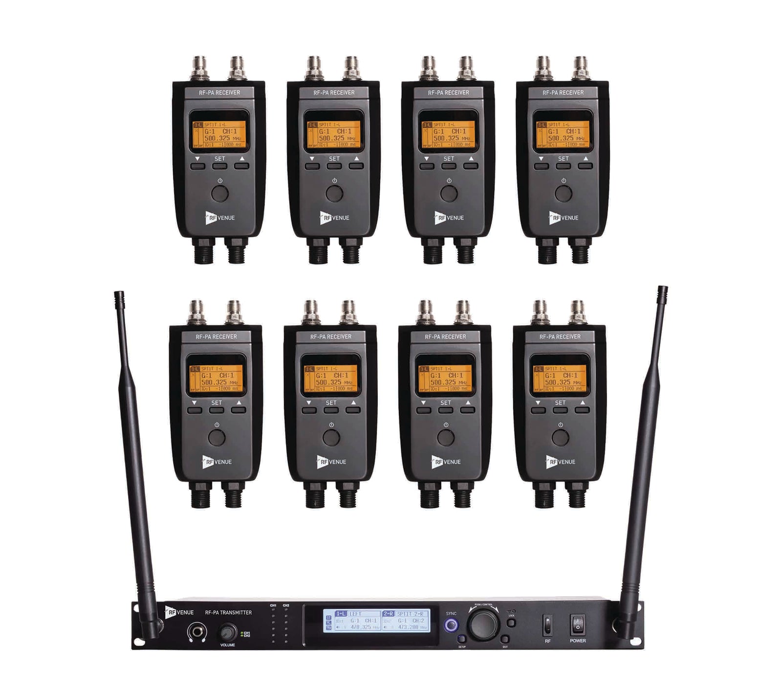 RF Venue PA Extension Kit with 8 Receivers