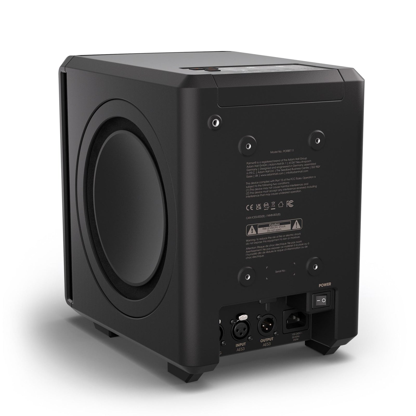 Palmer PORBIT11US Active 3-Way Studio Monitor with 1000W Class-D Amp and Dual 8" Woofers