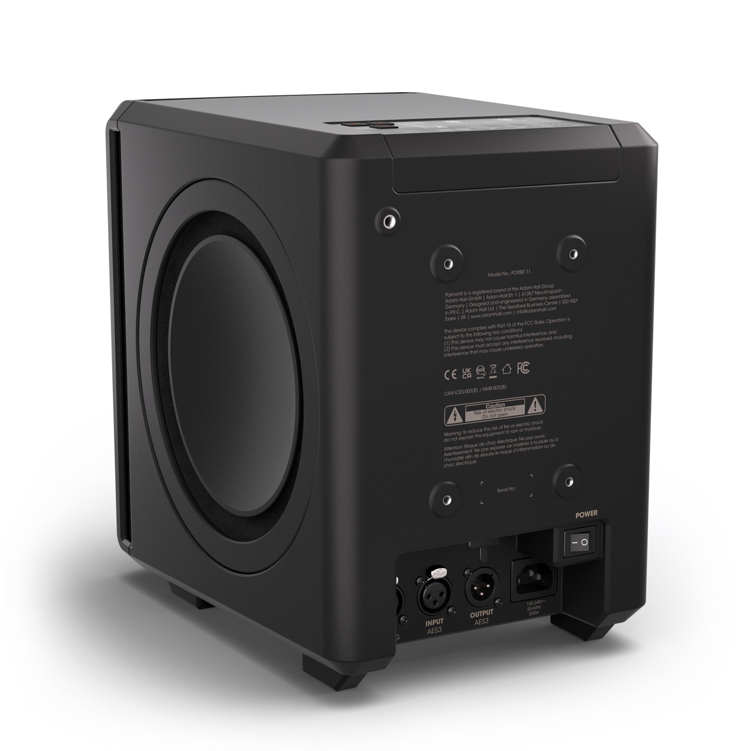 Palmer PORBIT11US Active 3-Way Studio Monitor with 1000W Class-D Amp and Dual 8" Woofers