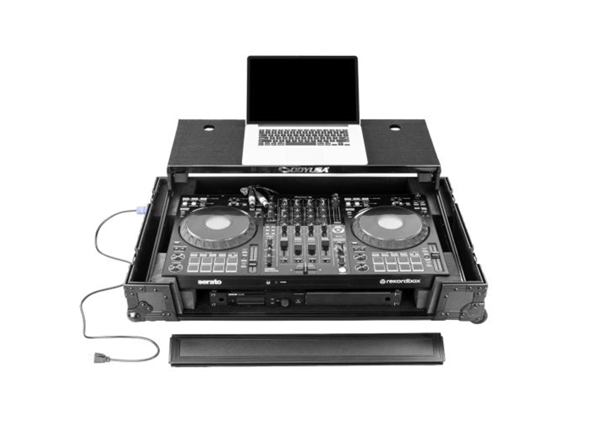Odyssey FPR-GSFLX10W1UBL Performance Ready Series 1U Flight Case with Wheels for Pioneer DJ DDJ-FLX10 Controller - Black