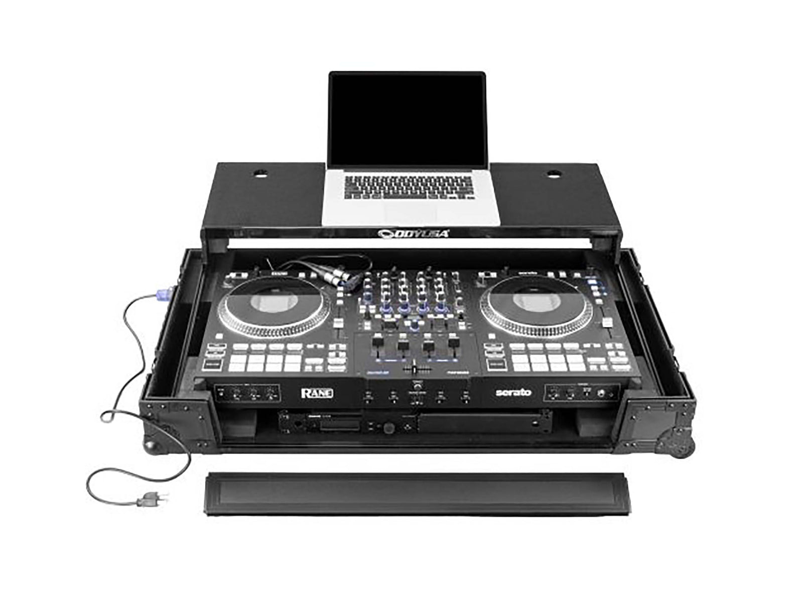 Odyssey FPR-GSPERFORMER1UWBL Performance Ready Series 1U Flight Case for Rane Performer with Wheels & Glide Style Laptop Platform - Black