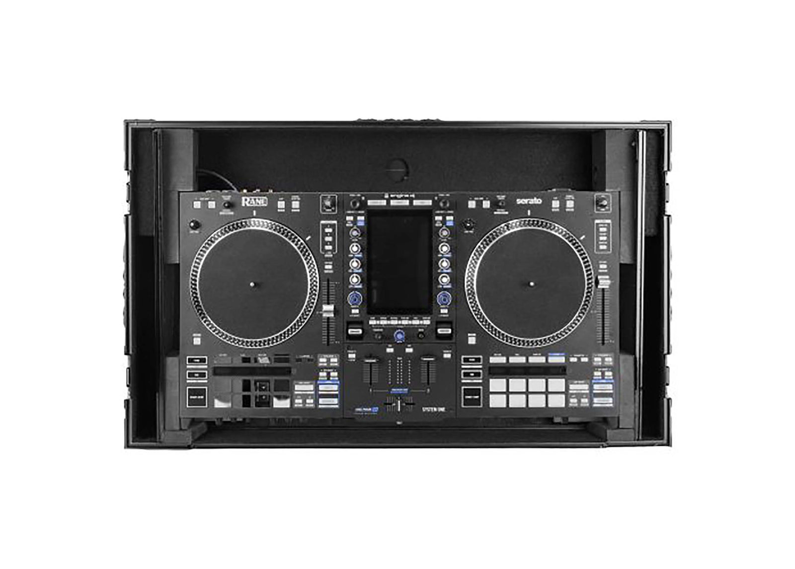 Odyssey FPR-GSSYSTEMONE1UWBL Performance Ready Series 1U Flight Case for RANE SYSTEM ONE with Wheels and Glide Style Laptop Platform - Black