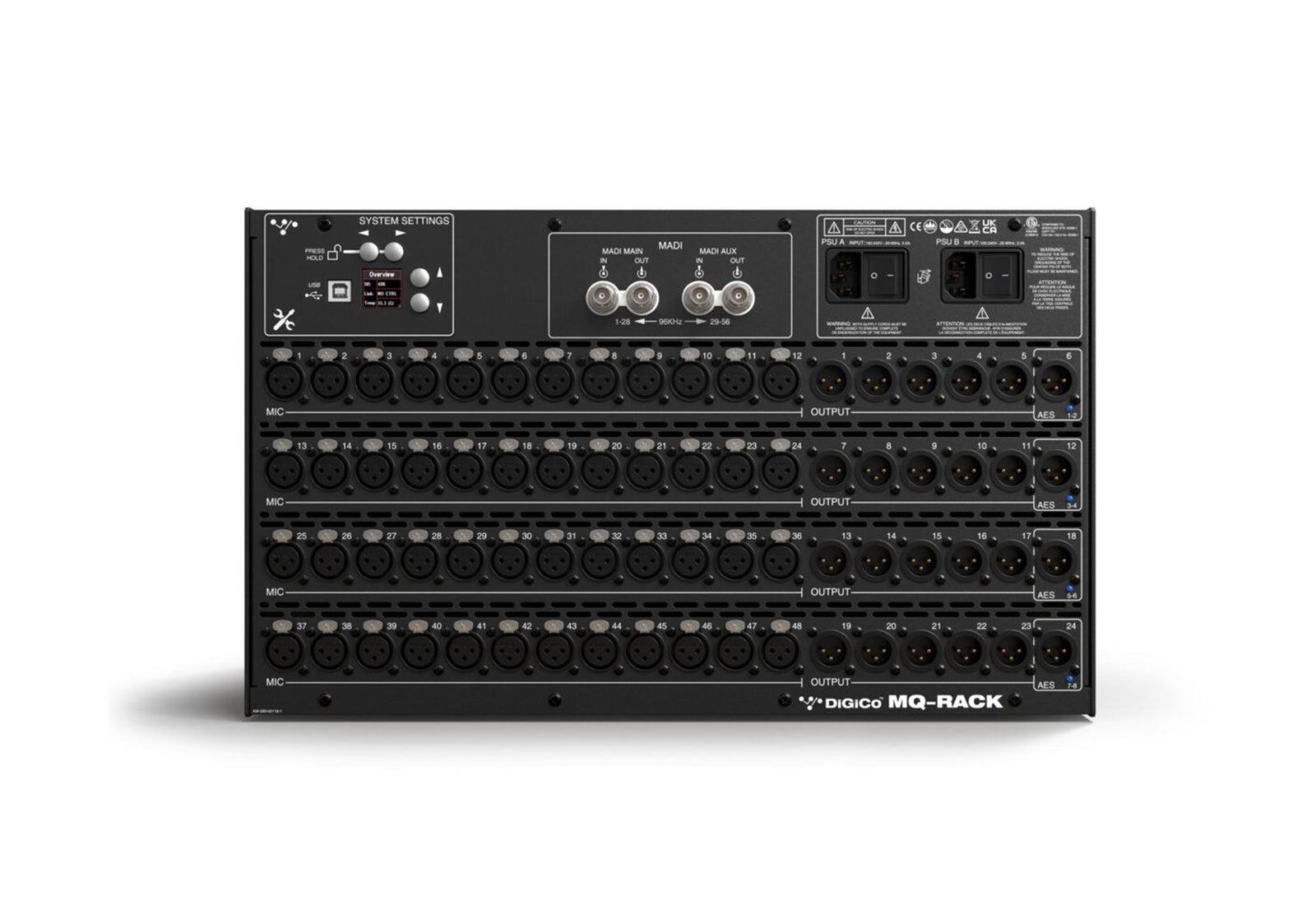 DiGiCo X-MQ-RACK 6U Stage Rack with Dual Redundant Power Supplies - MADI only