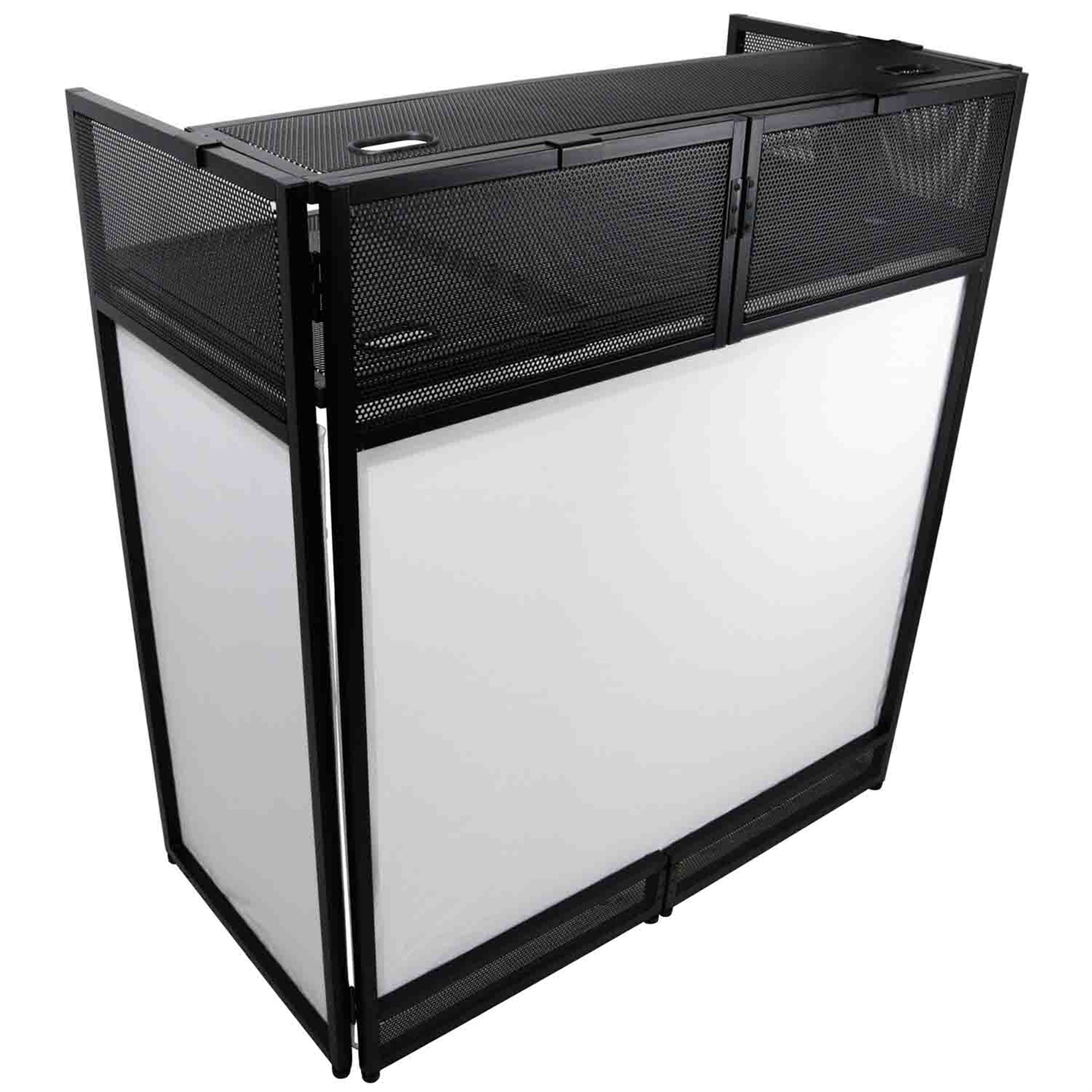 B-Stock: ProX XF-VISTA BL MK2, VISTA DJ Booth Façade Table Station with White/Black Scrim kit and Padded Travel Bag