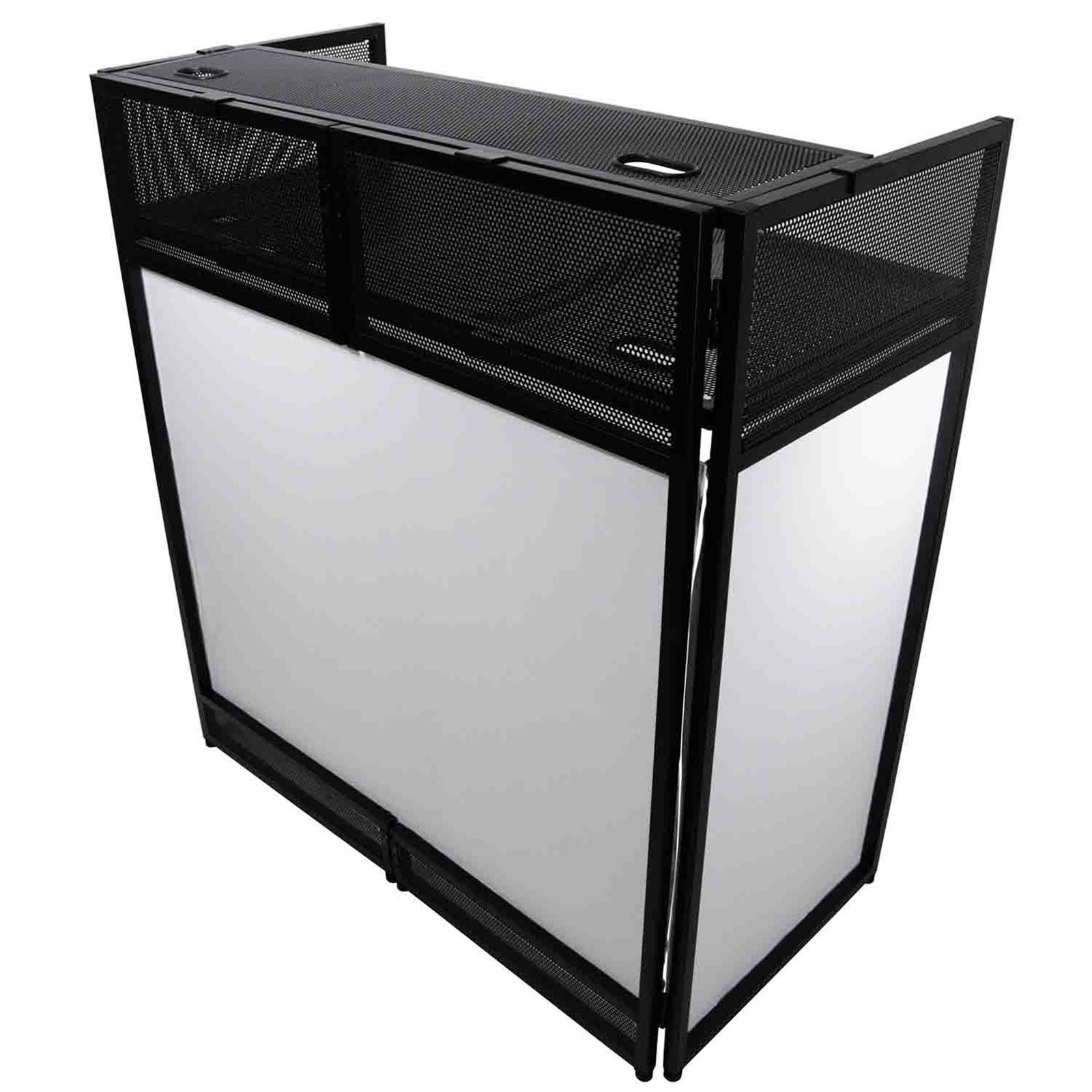 B-Stock: ProX XF-VISTA BL MK2, VISTA DJ Booth Façade Table Station with White/Black Scrim kit and Padded Travel Bag