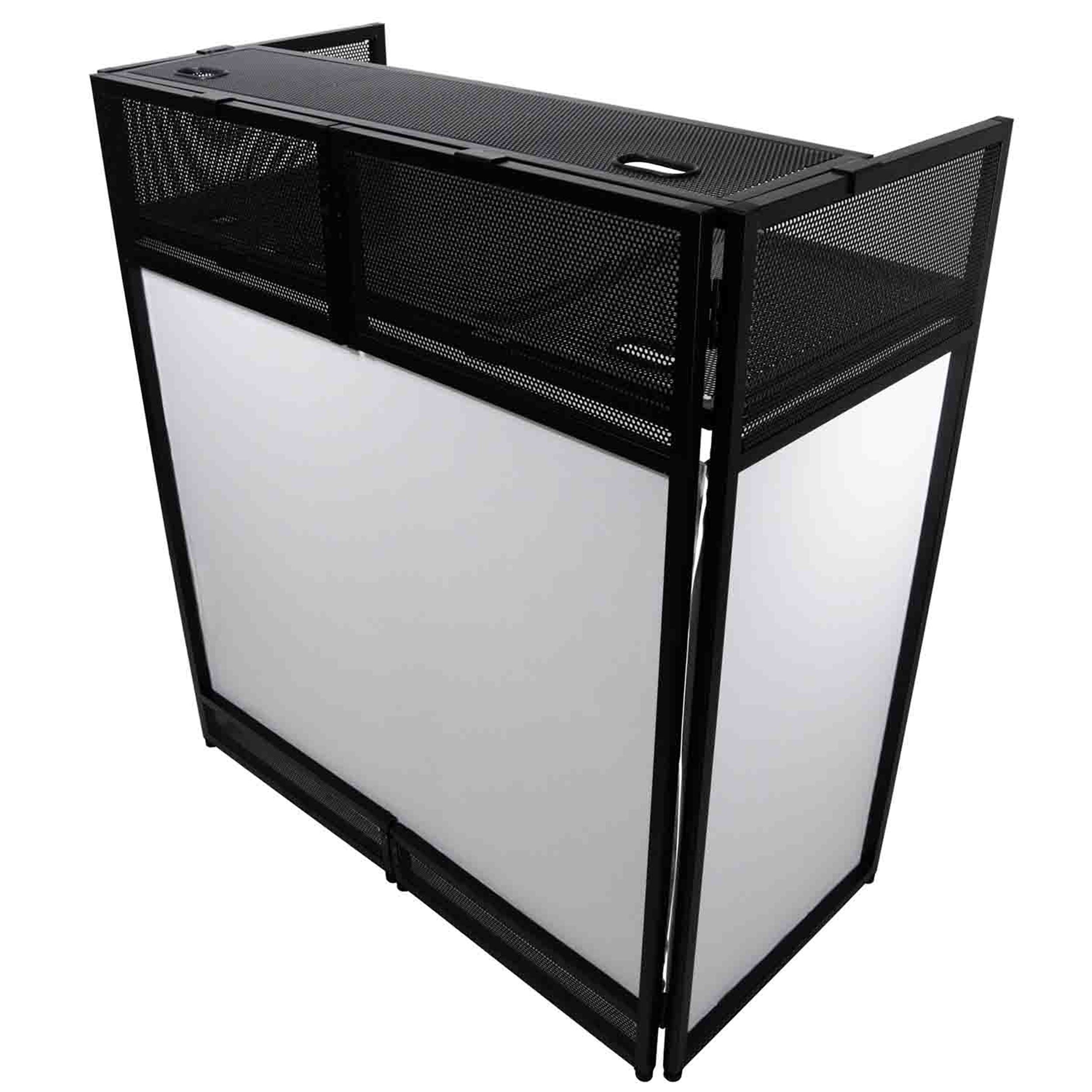 B-Stock: ProX XF-VISTA BL MK2, VISTA DJ Booth Façade Table Station with White/Black Scrim kit and Padded Travel Bag