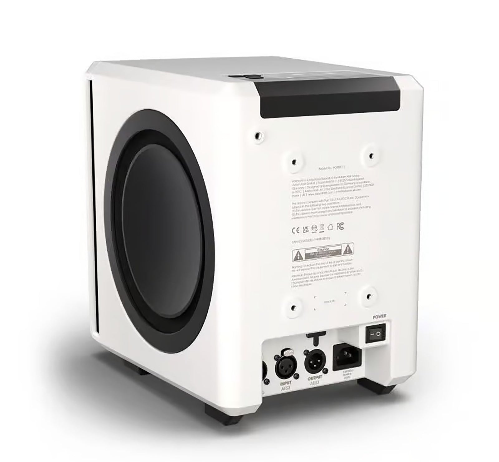 Palmer PORBIT11WUS Active 3-Way Studio Monitor with 1000W Class-D Amp and Dual 8" Woofers-White