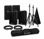 QSC CB10 Portable PA Speaker Kit with Covers, Cables, Stands and Skirt