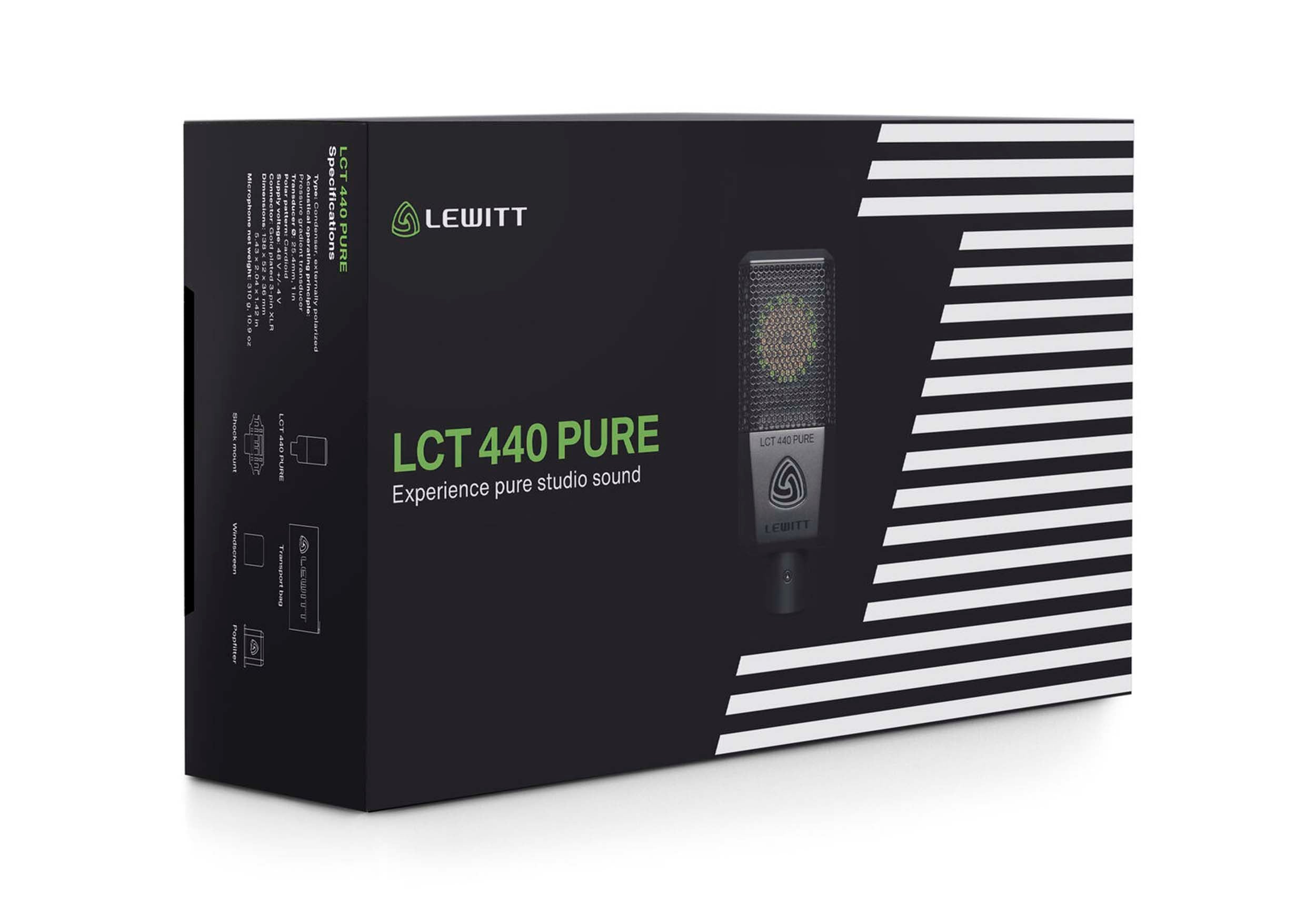 Lewitt LCT440PURE Large Diaphragm Cardioid Condenser Microphone - Black