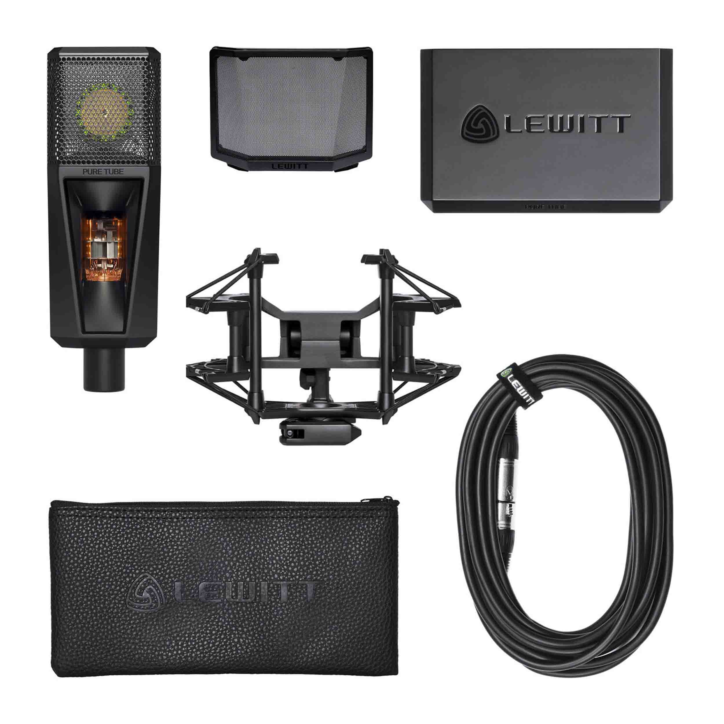 Lewitt PURETUBE Studio Set Cardioid Tube Microphone with Shockmount and Pop Filter