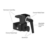 Adam Hall SCP710BSET1 Universal Hook Clamp with Clamping Lever, Black, incl. Bolt SS018