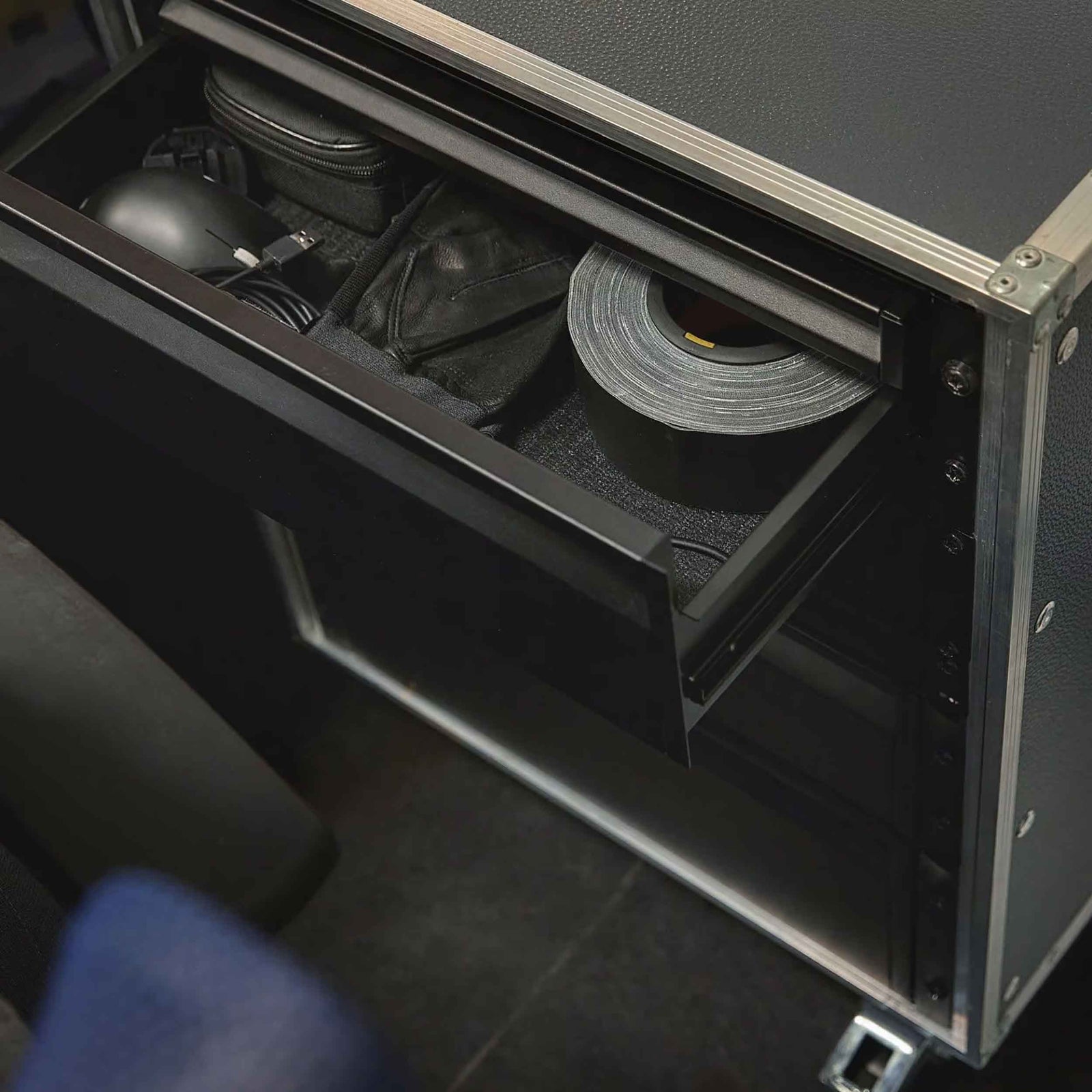 Adam Hall 874E03D ERGO Series 19" Rack Drawer 2U with Integrated 1U Internal Drawer, Steel